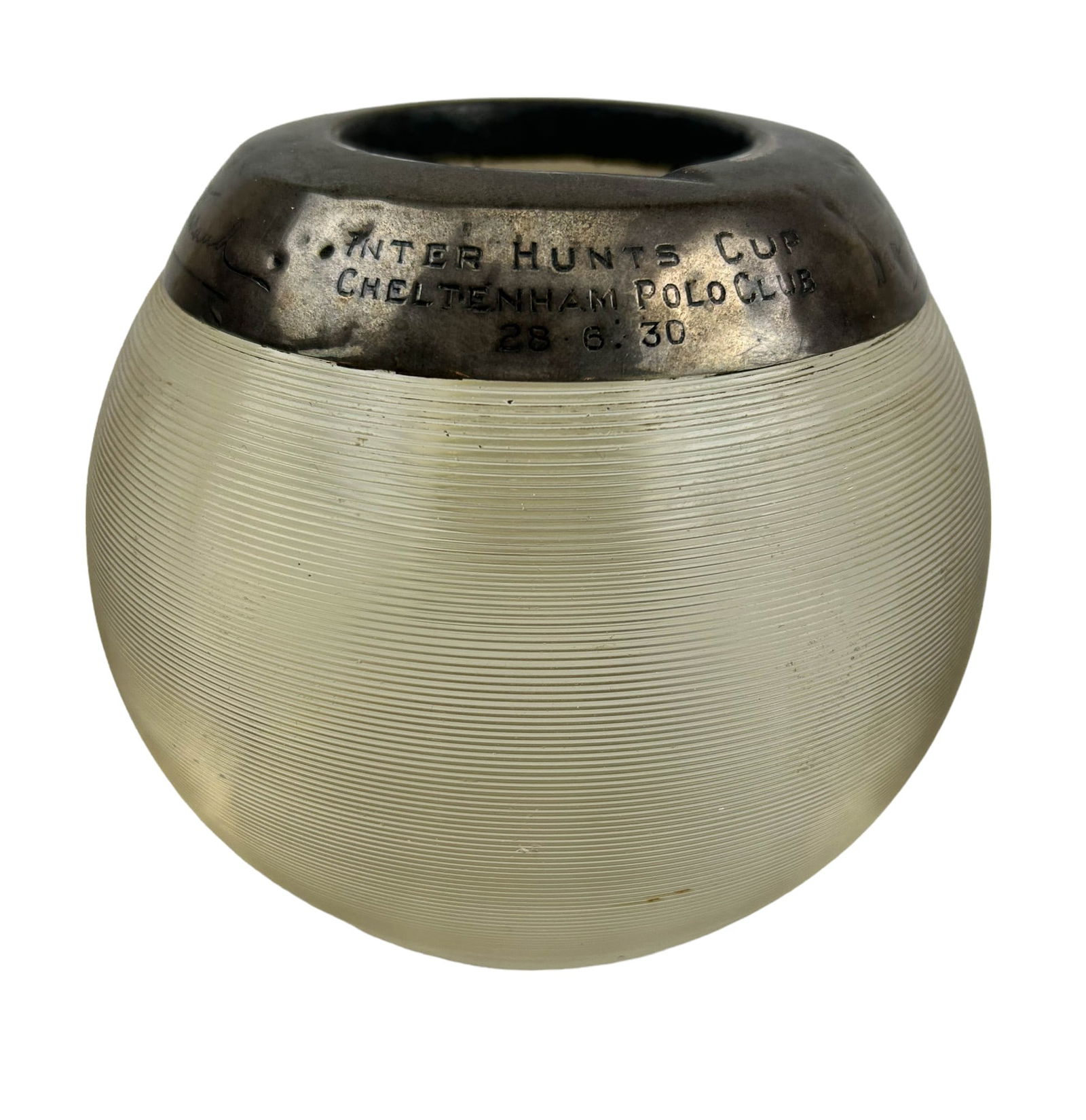 English Sterling Mounted LARGE Glass Match Striker (1 of 4)