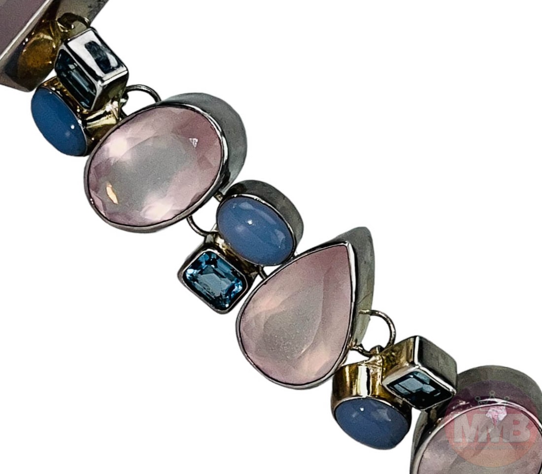 Charles Albert Sterling Stone Bracelet SIGNED (1 of 5)