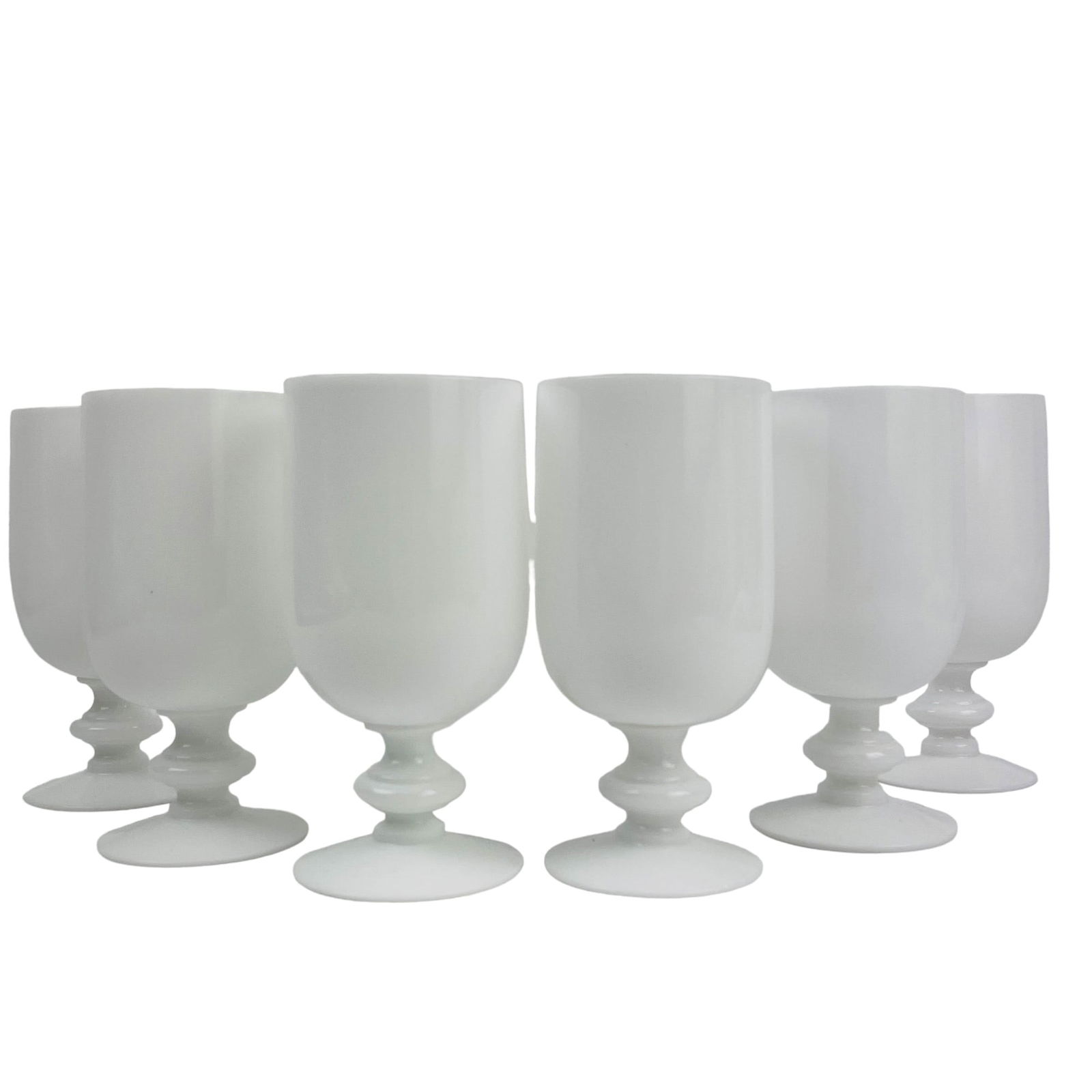 Portieux French White Opaline Water Glasses 6p SET (1 of 9)