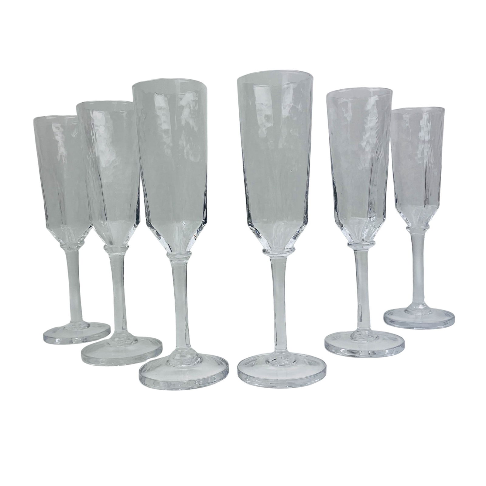Simon Pearce Woodbury Glass Champagne Flute 6p LOT (1 of 5)