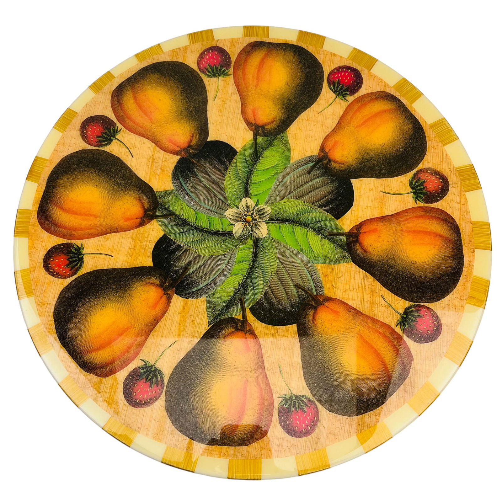 Annie Modica Decoupage Pears Figs Wood Lazy Susan (1 of 4)