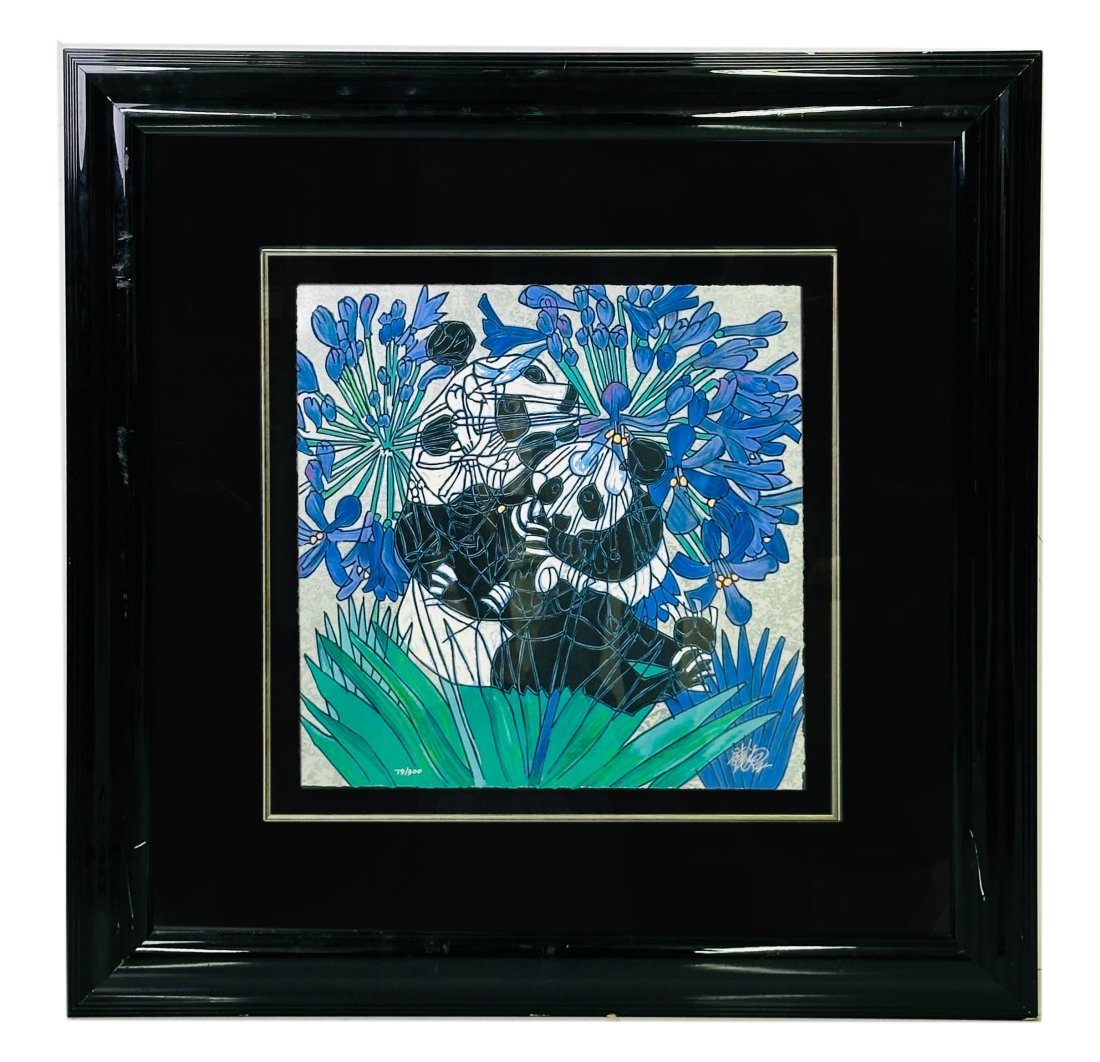 Tiefeng Jiang 1938- China Beloved Panda Serigraph (1 of 8)