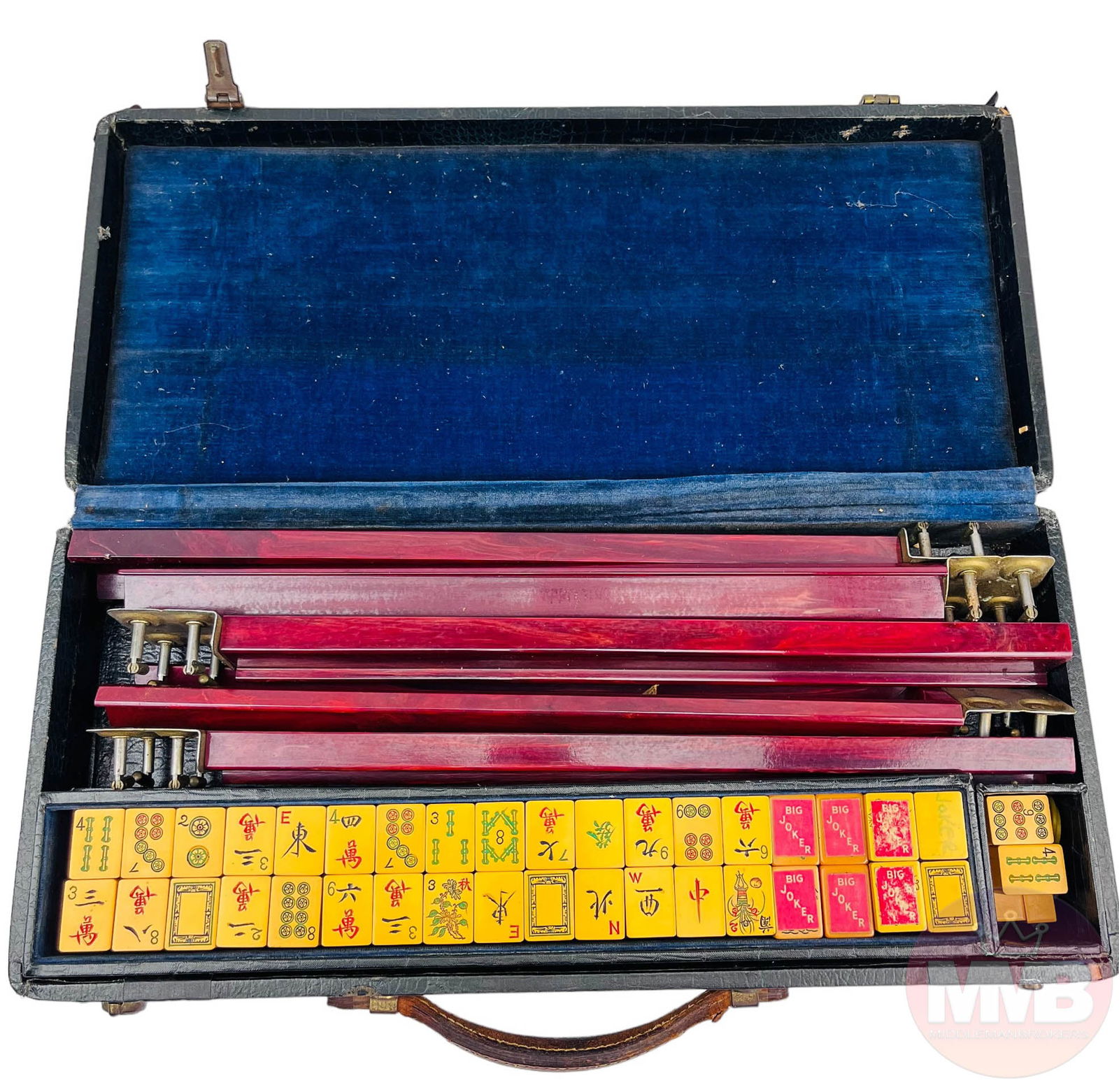 Mah Jongg Board Game 152 Bakelite Tile 5 Rack Case (1 of 2)