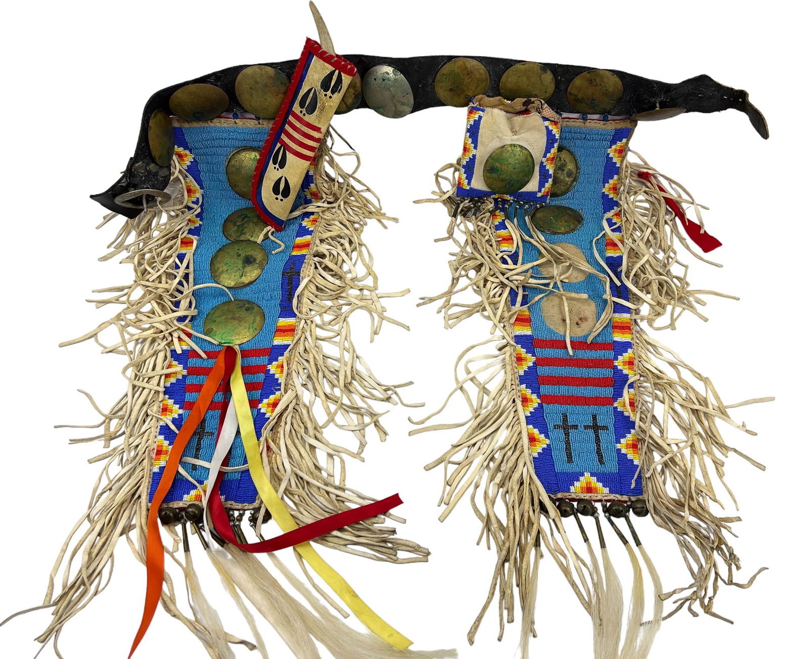 Native American Indian Belt w Beaded Fringe Chinks (1 of 6)