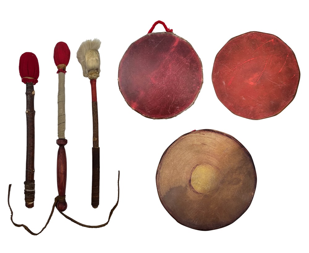 Native American Indian Drum Shield Mallet 3pc LOT (1 of 8)