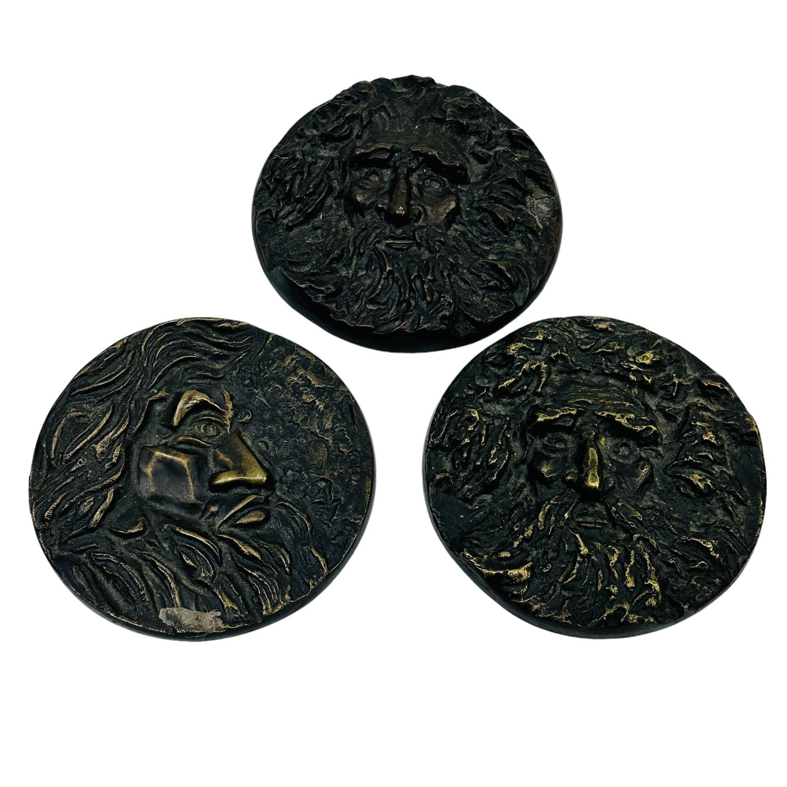 Ken Treister Bronze Abraham Moses Medallion 3p LOT (1 of 4)