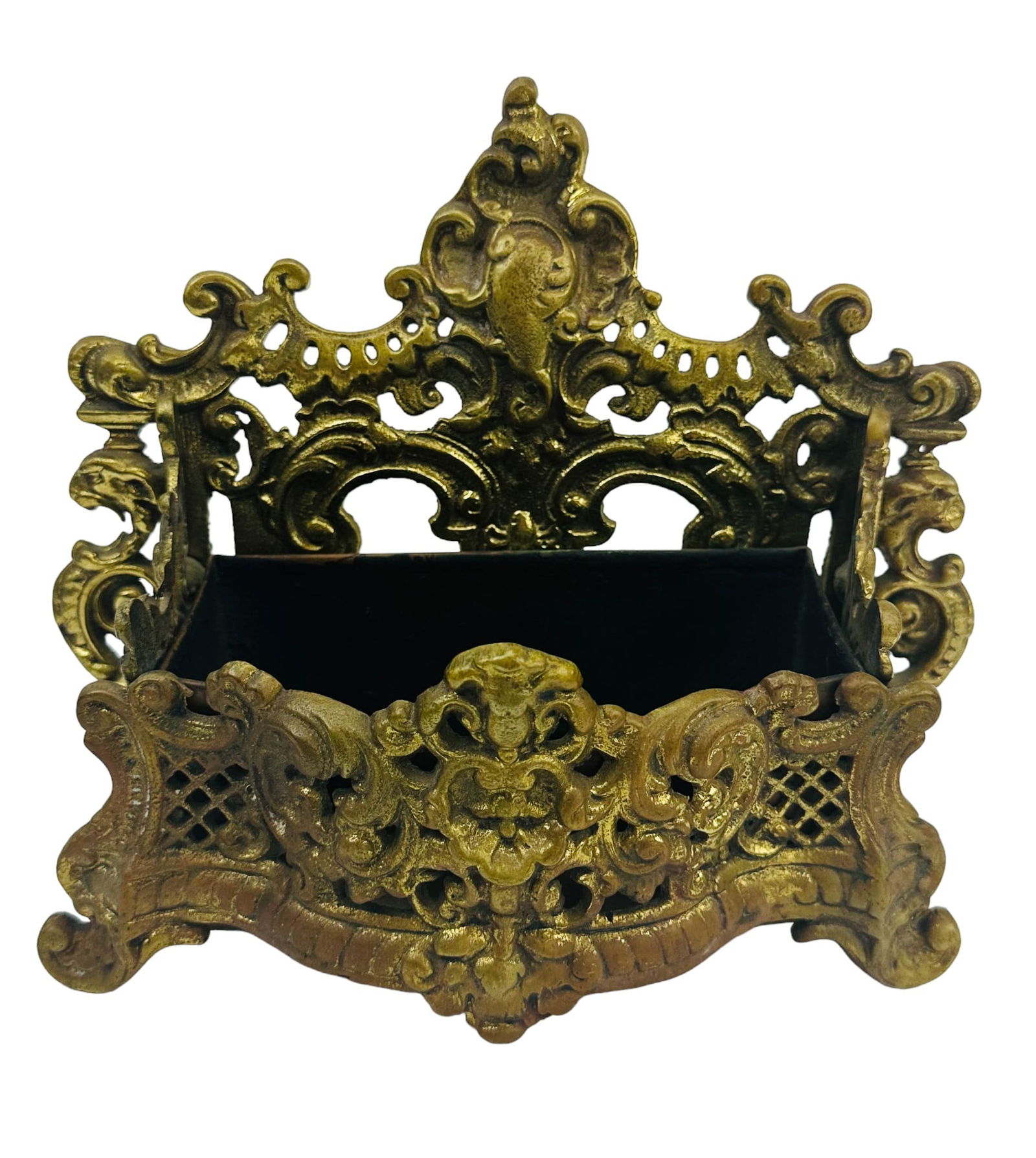 Antique Bronze French Style Pierced Letter Holder (1 of 3)