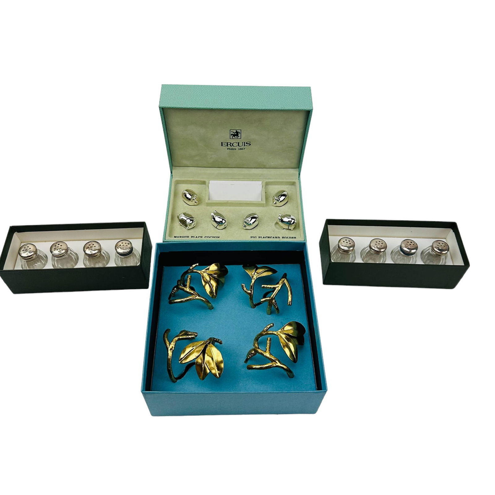 Christofle Ercuis GDC Napkin Ring Salt Pepper LOT (1 of 7)