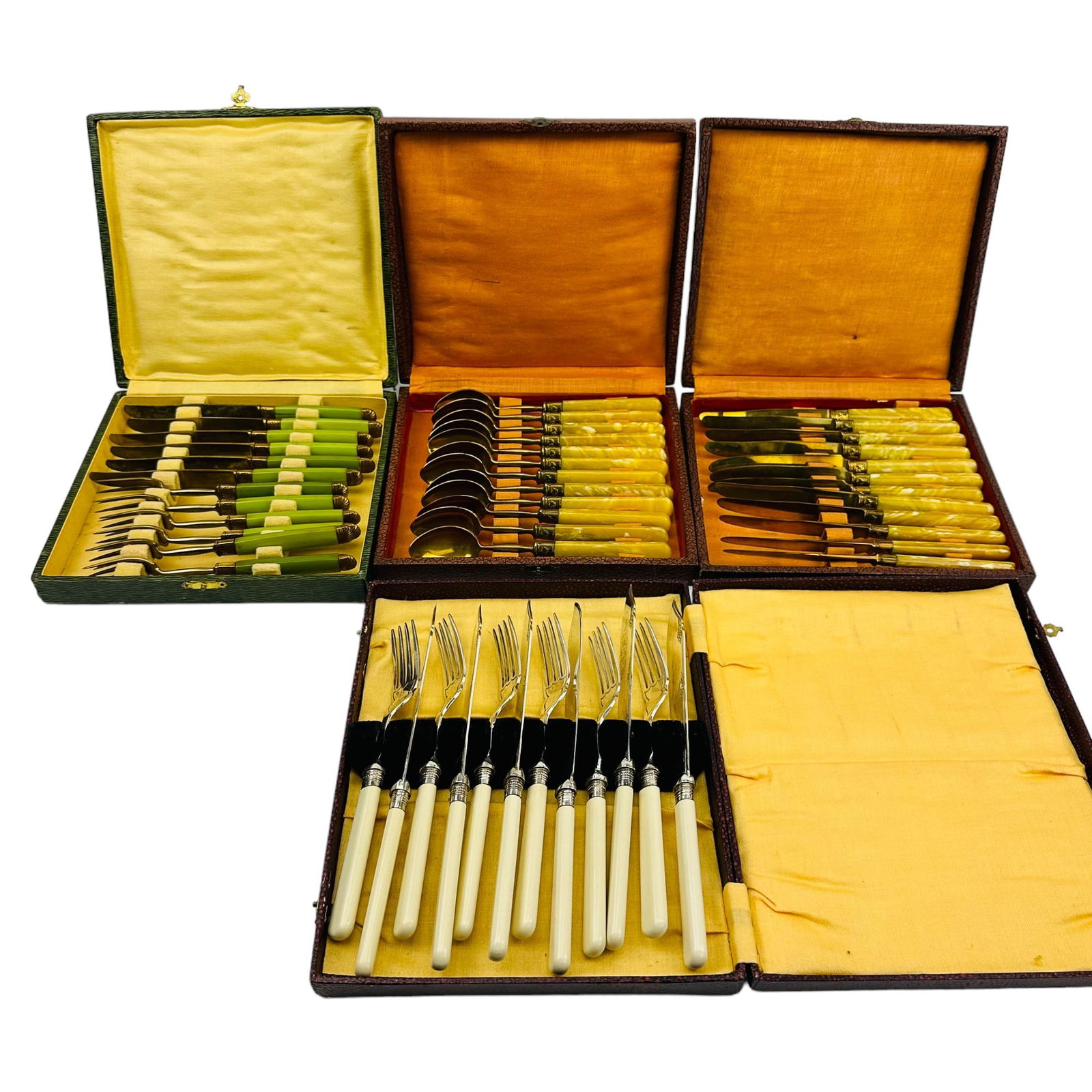 Art Deco Celluloid Handle Forks Spoon Utensil LOT (1 of 13)