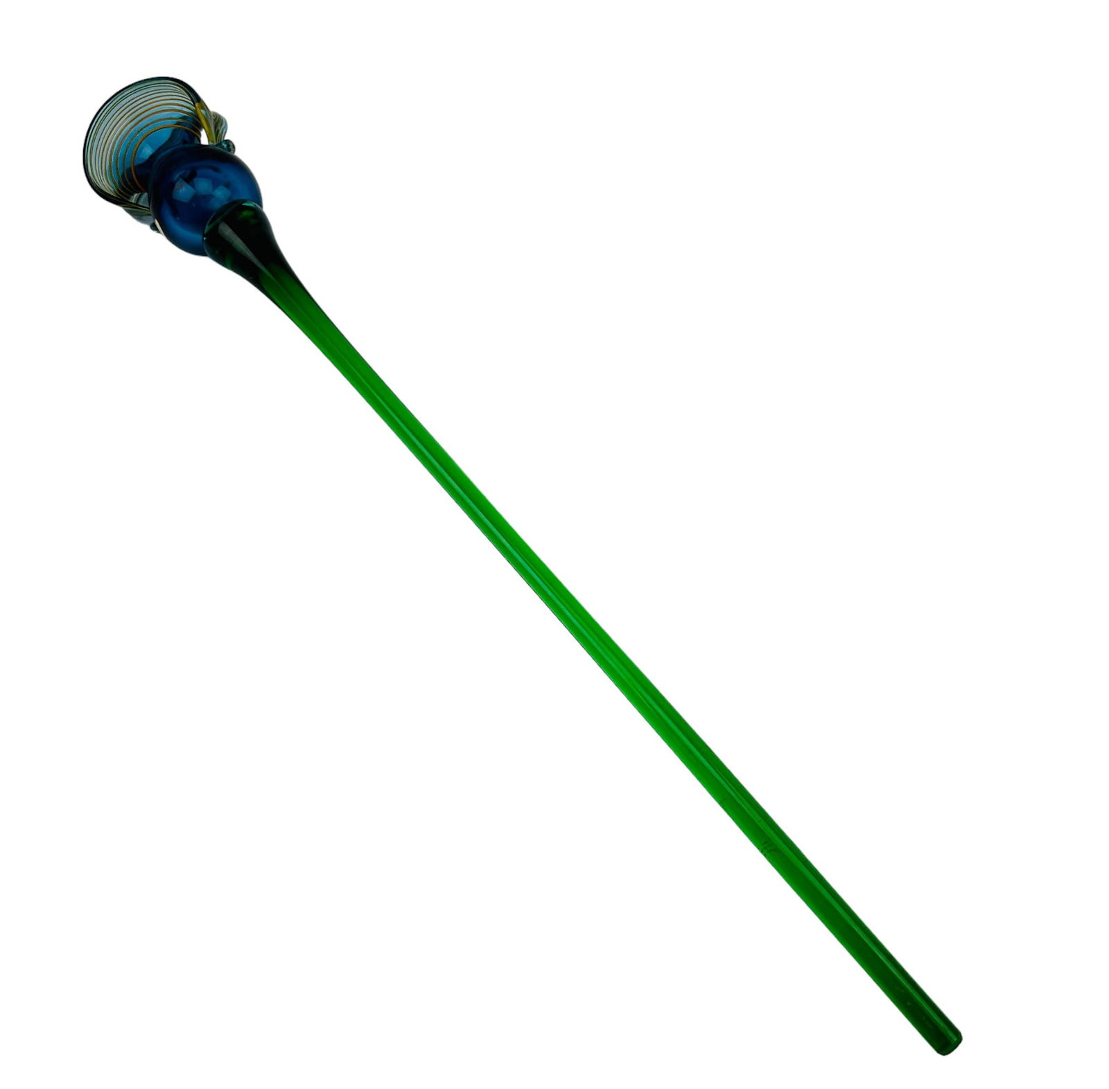 Murano Style Long Stem Art Glass Flower Sculpture (1 of 3)