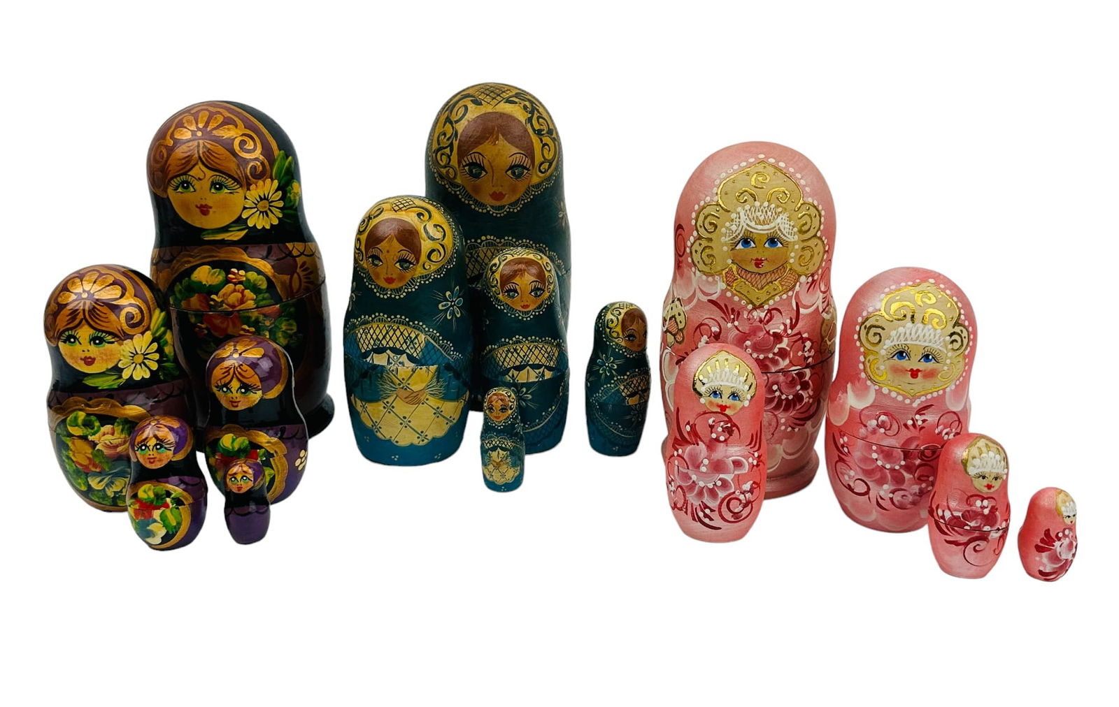 Matryoshka Russian Nesting Stacking Dolls 3pc LOT (1 of 5)