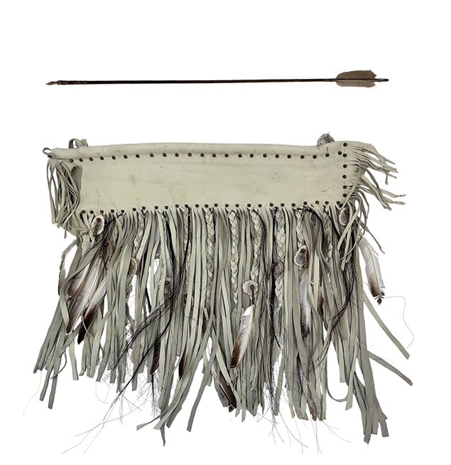 Native American Indian Leather Quiver w/ One Arrow (1 of 8)