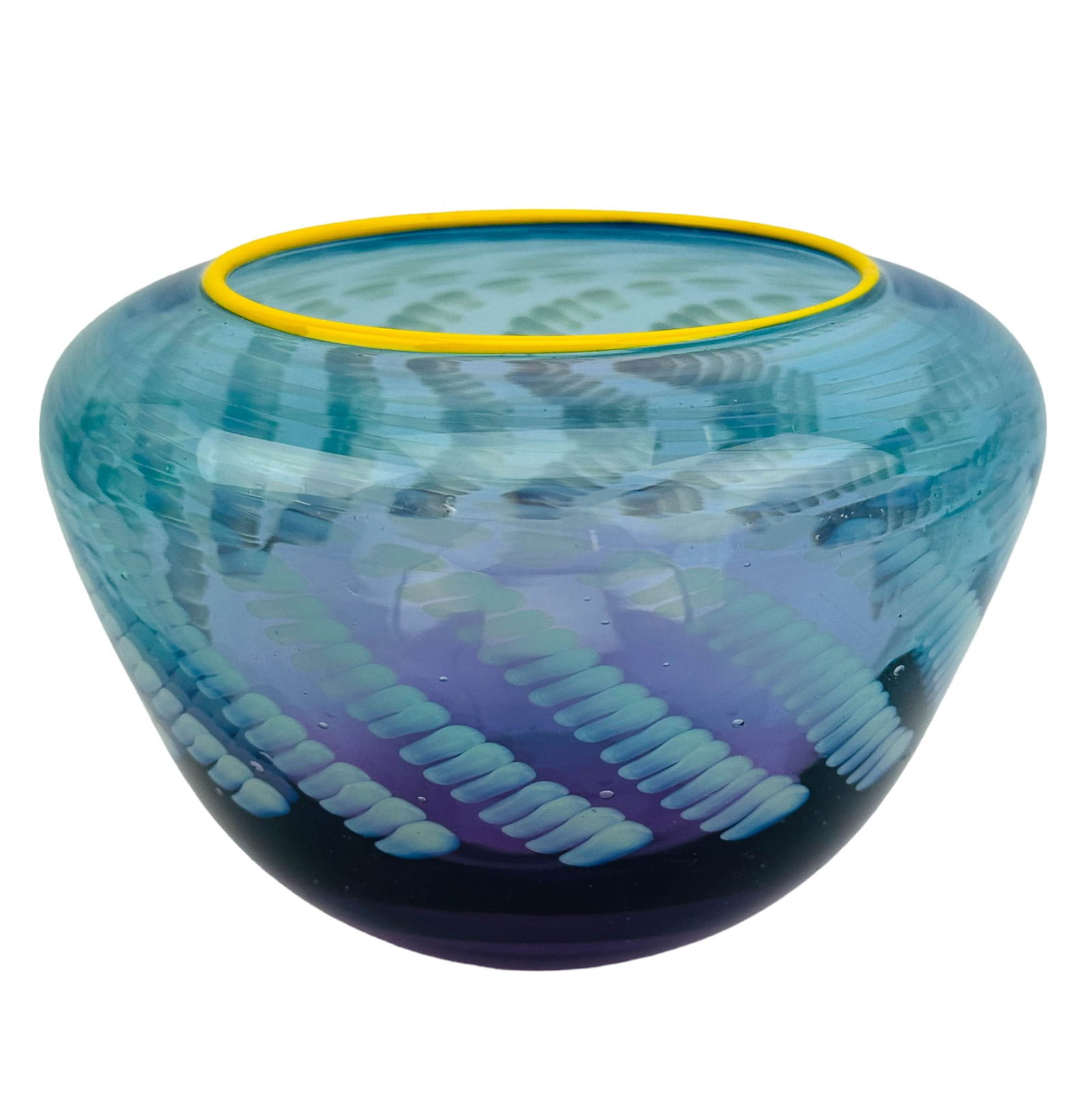 Mark Matthews Studio Glass Blue Lilac Bowl SIGNED (1 of 4)