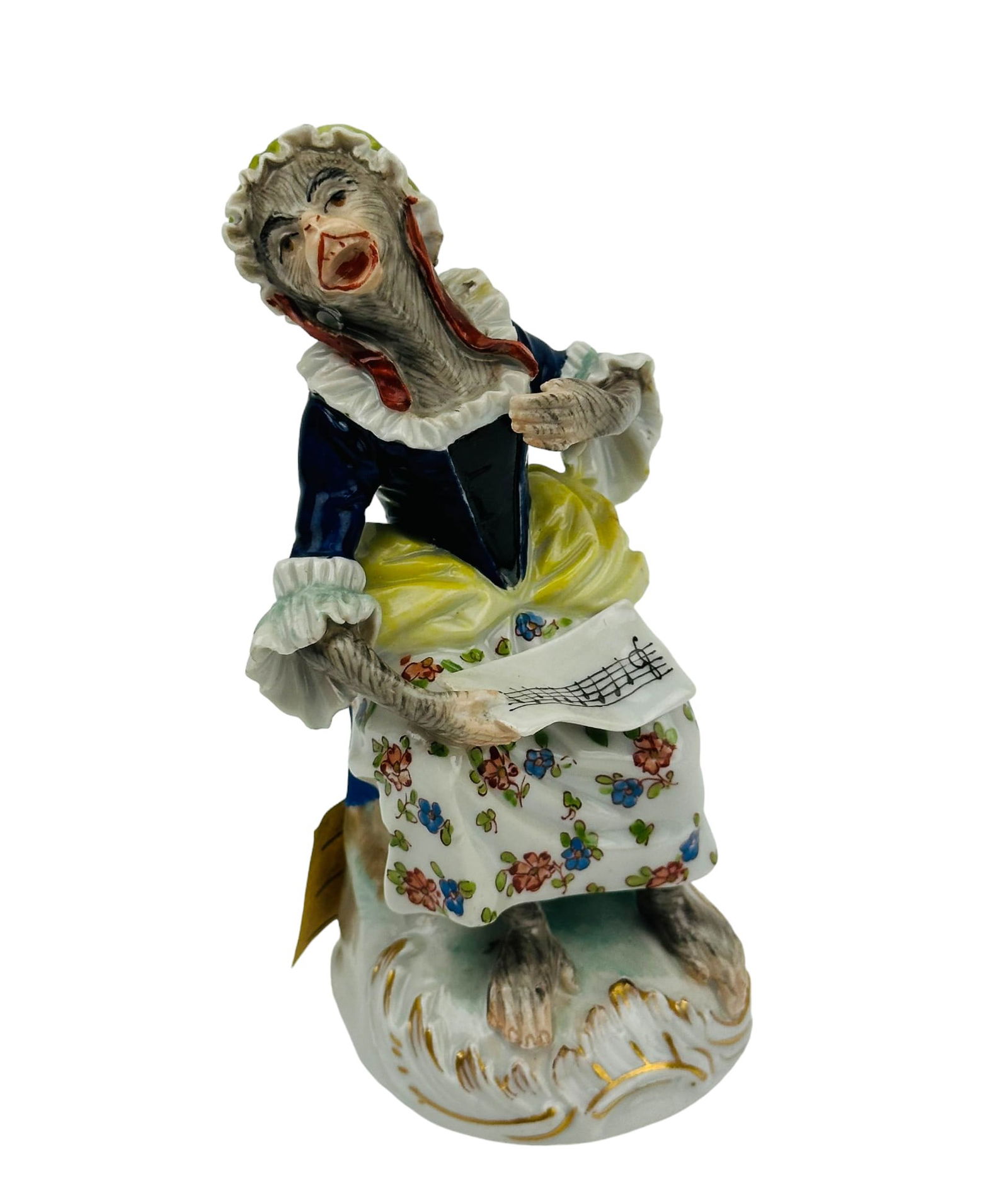 Dresden Porcelain Monkey Band Girl Singer Figurine (1 of 5)