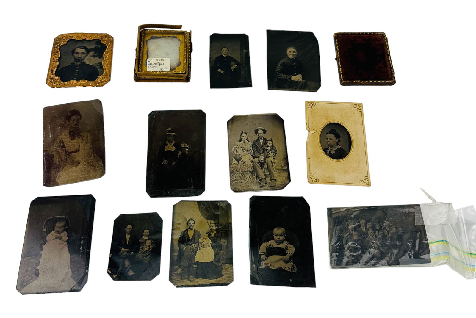 Antique Woman Men Family & Baby Tintype ESTATE LOT (1 of 5)