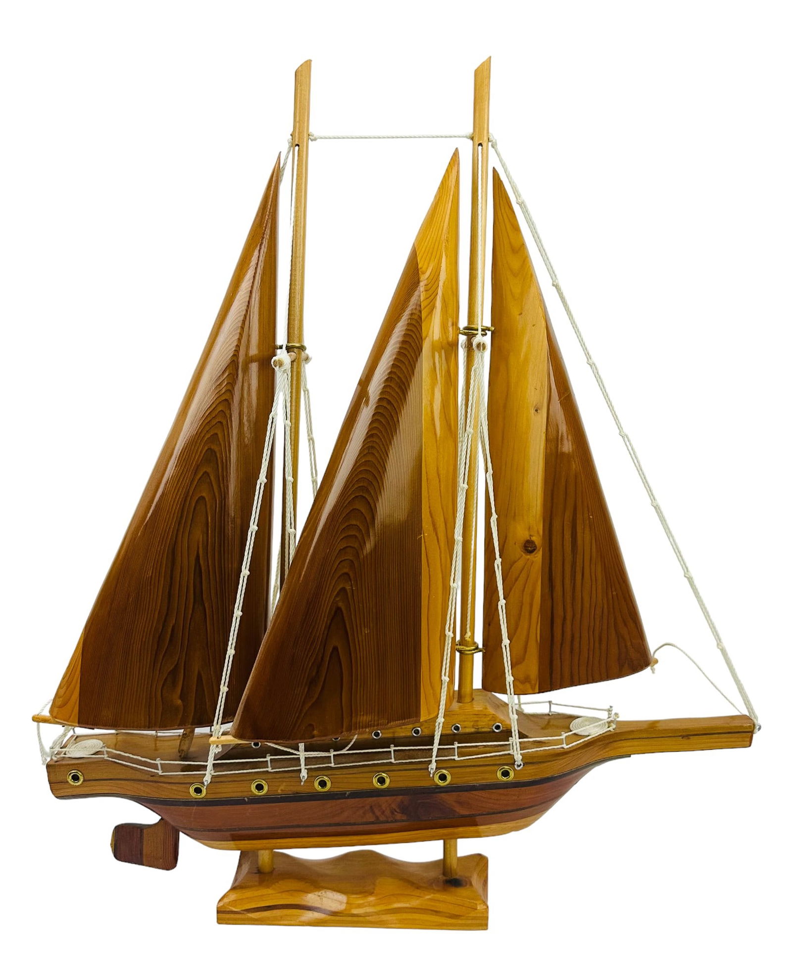 Mid Century Wood Sailboat Fishing Schooner Boat (1 of 4)