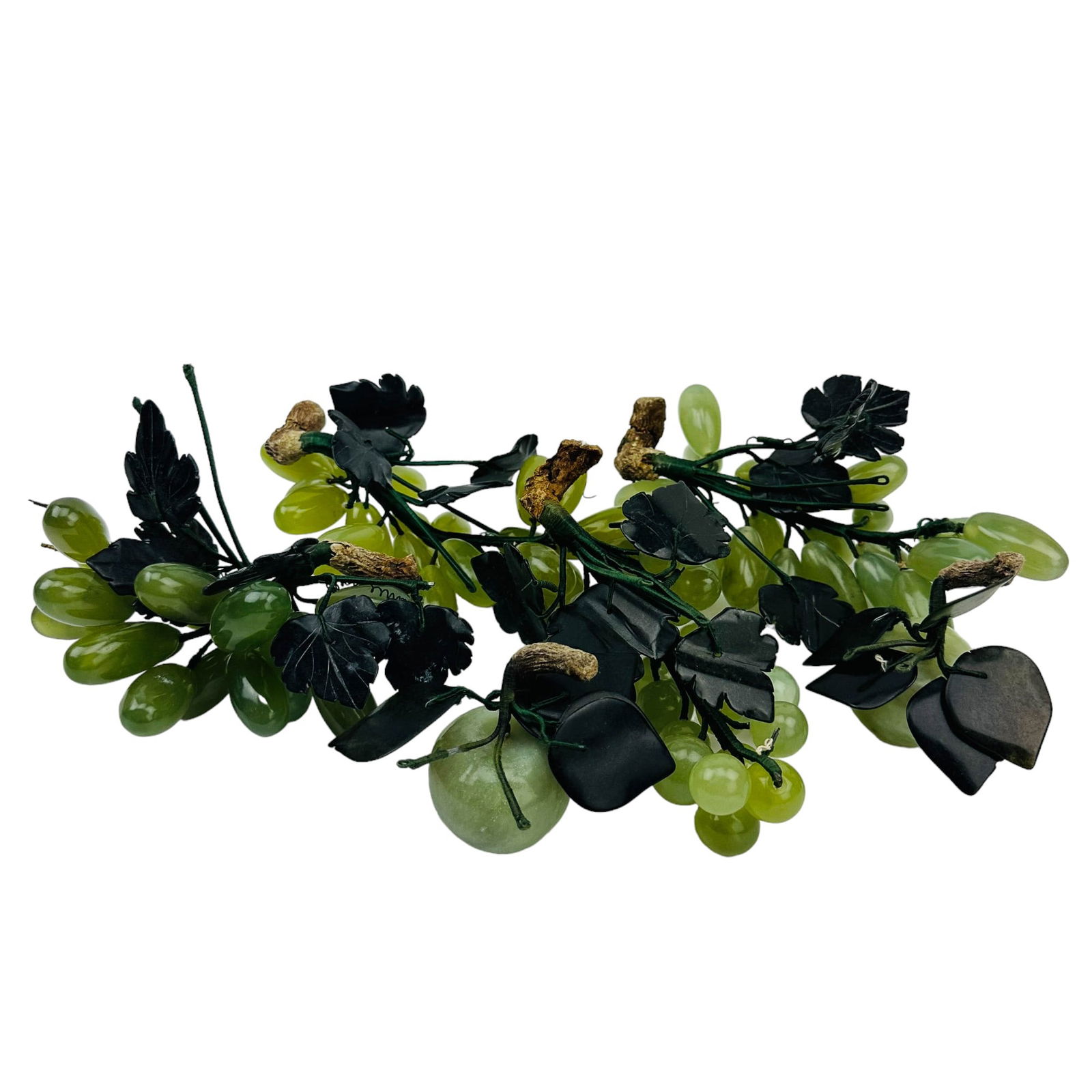 Chinese Carved Jade Grape & Peach Sculpture 6pc (1 of 7)