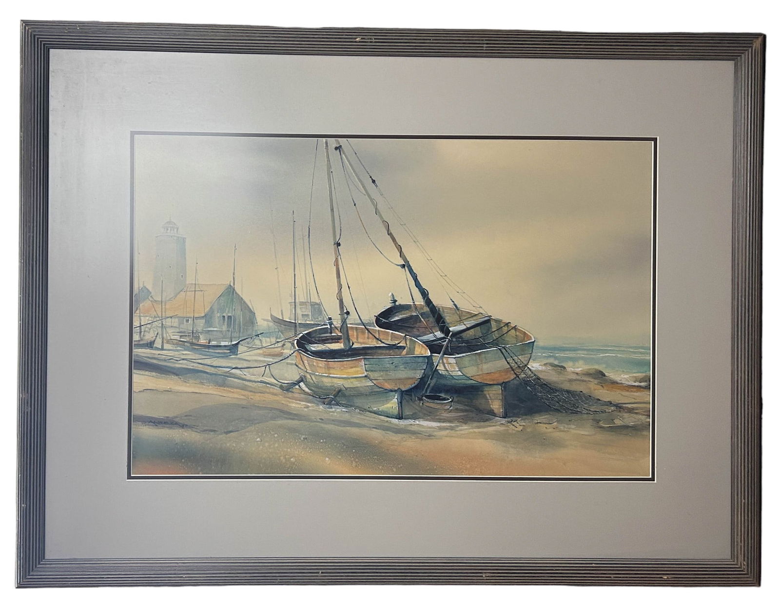 Alireza Golkar 20C Nautical Beachscape Watercolor (1 of 4)