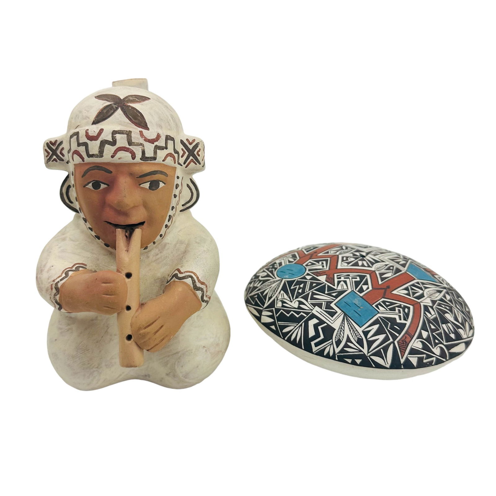 Acoma Pueblo Art Pottery Seed Pot & Stirrup Vessel (1 of 4)