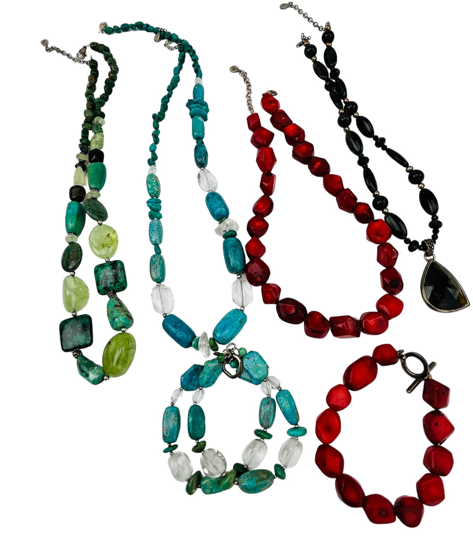 Barse Sterling Turquoise Coral Bracelet Necklaces (1 of 7)