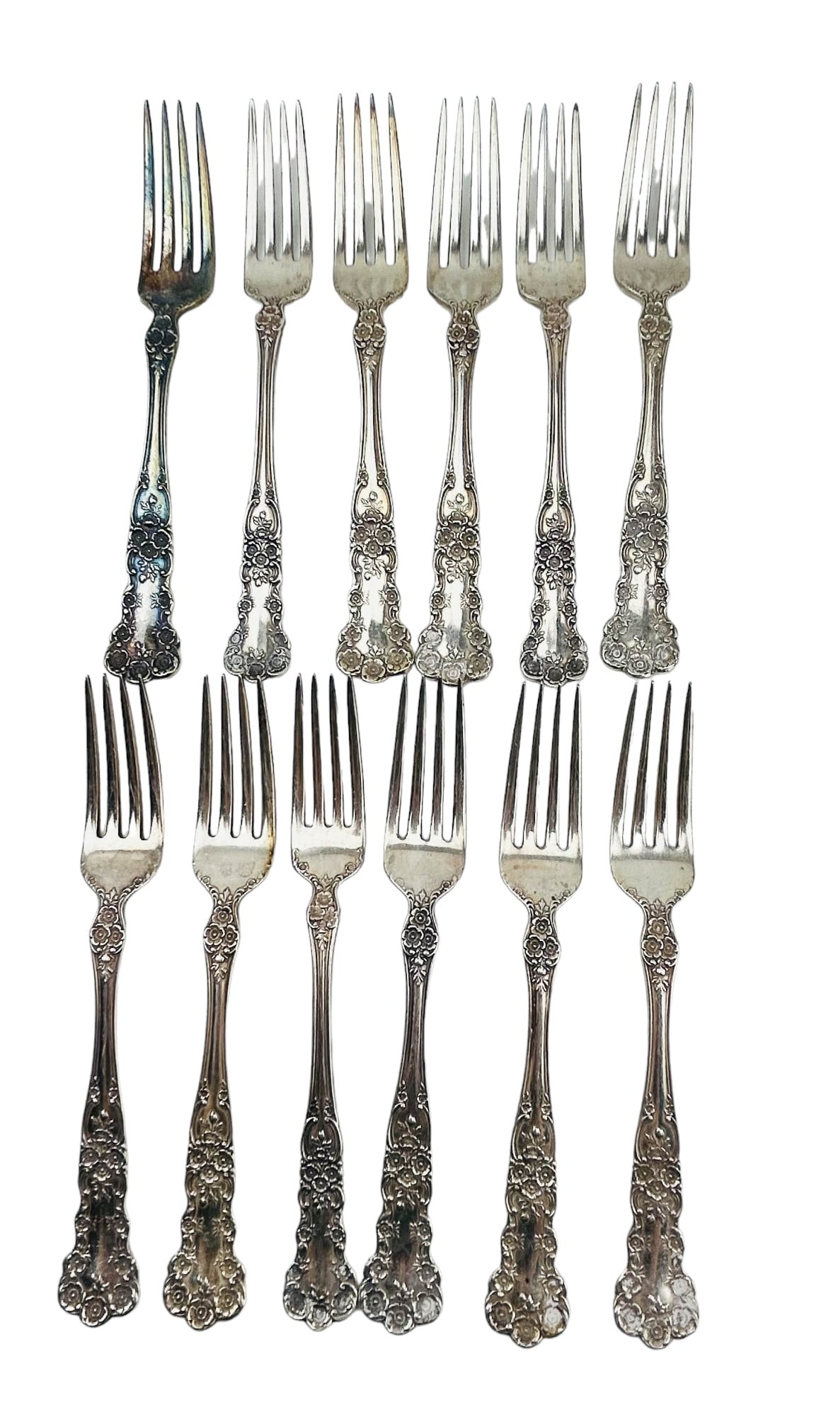Antique Gorham Buttercup Sterling Forks 12pc LOT (1 of 4)