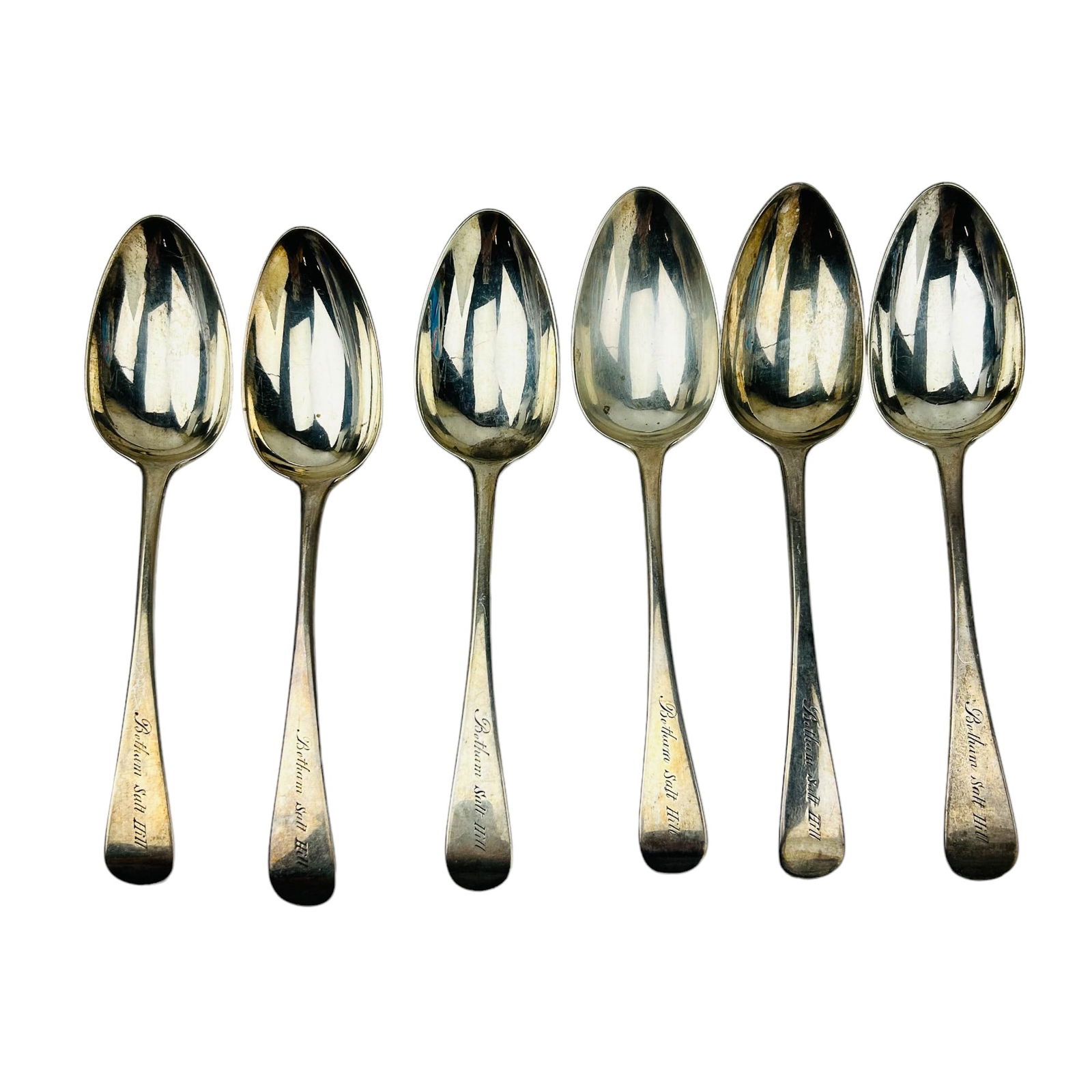 6 Antique English Sterling Silver Spoon ESTATE LOT (1 of 4)