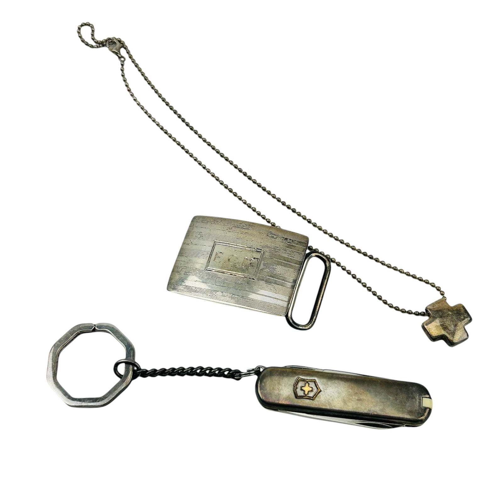 Tiffany Co Sterling Belt Buckle Keychain Necklace (1 of 9)