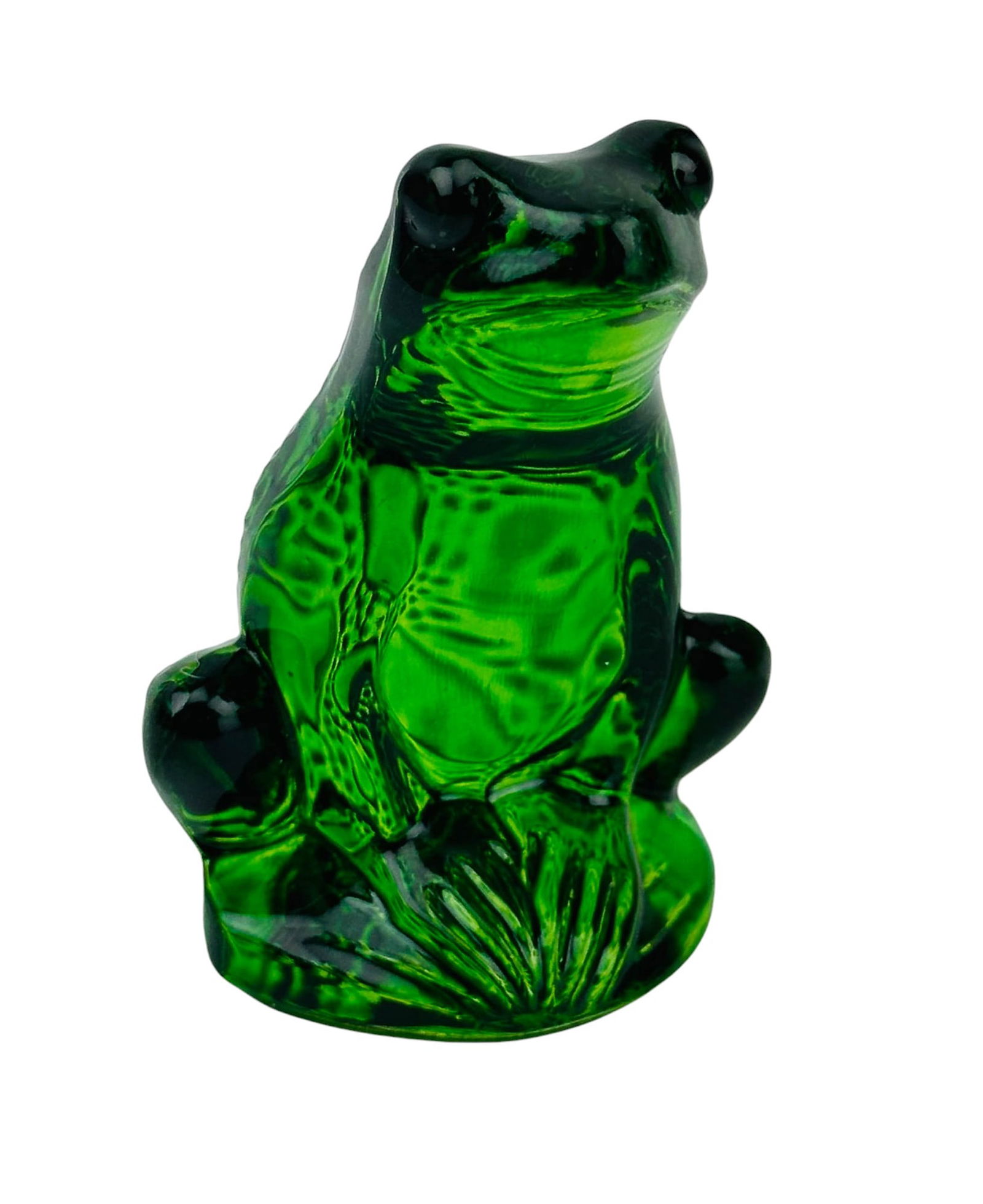 Lalique Crystal Green Rainette Frog Glass Figurine (1 of 5)