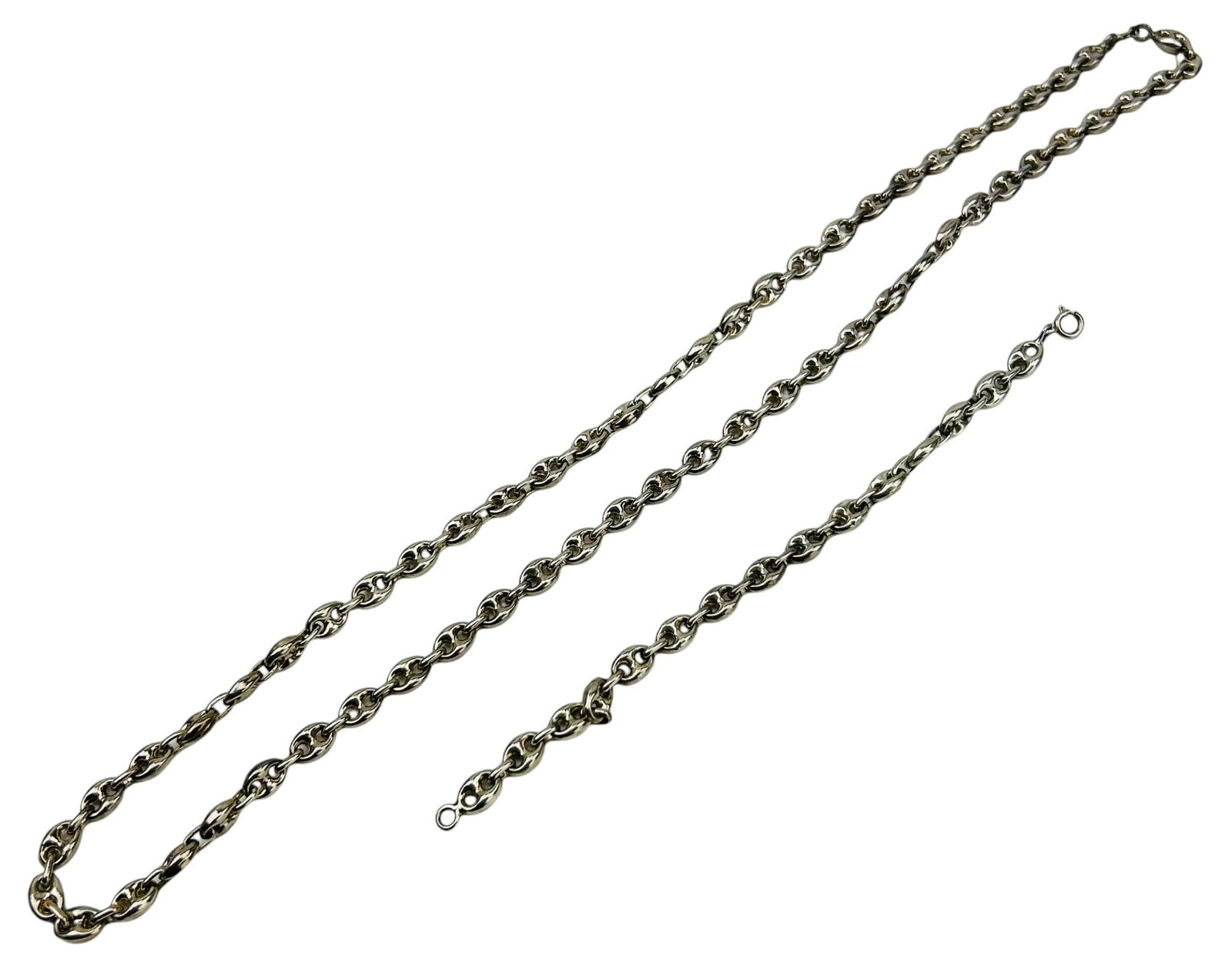 Sterling Anchor Mariner Chain Necklace & Bracelet (1 of 3)