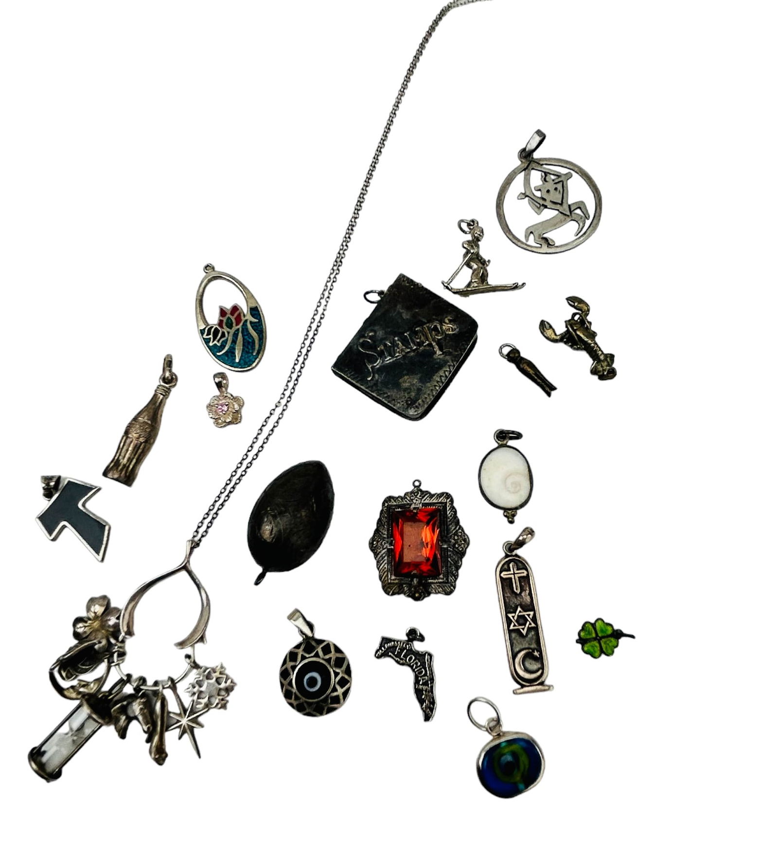 Sterling Pendant & Necklace Pendant w Charms 18pc (1 of 6)