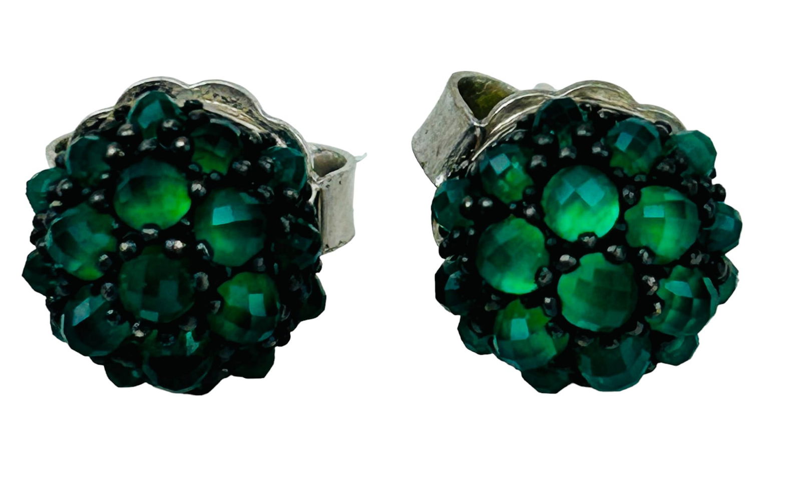 David Yurman Sterling Silver Green Onyx Earring PR (1 of 2)