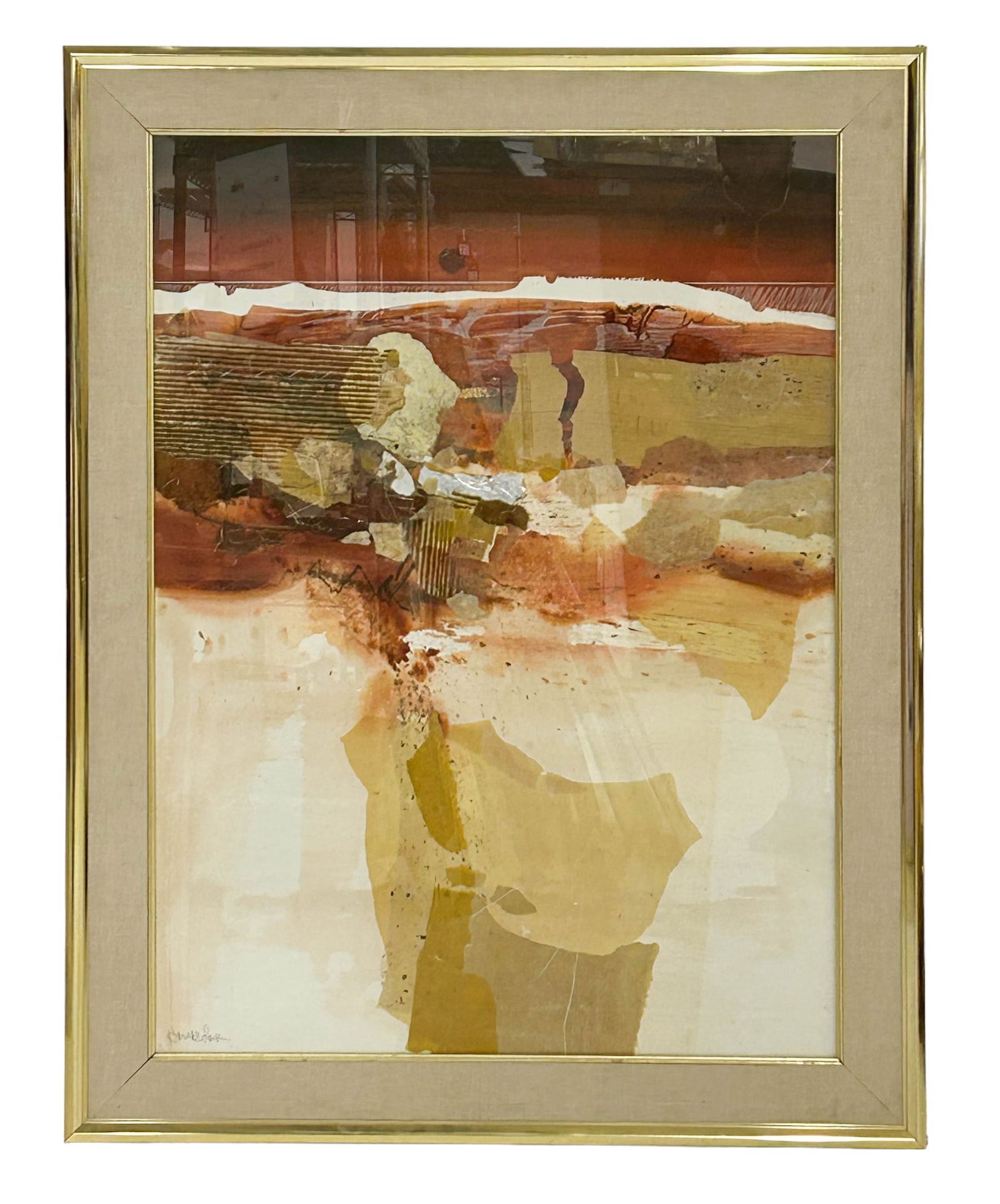 Harold Larsen b1935 Abstract Landscape Art Collage (1 of 4)