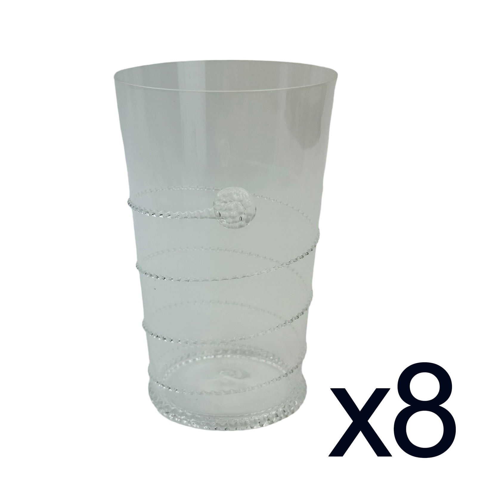 Juliska Crystal Amalia Clear Highball Glasses 8pc (1 of 3)