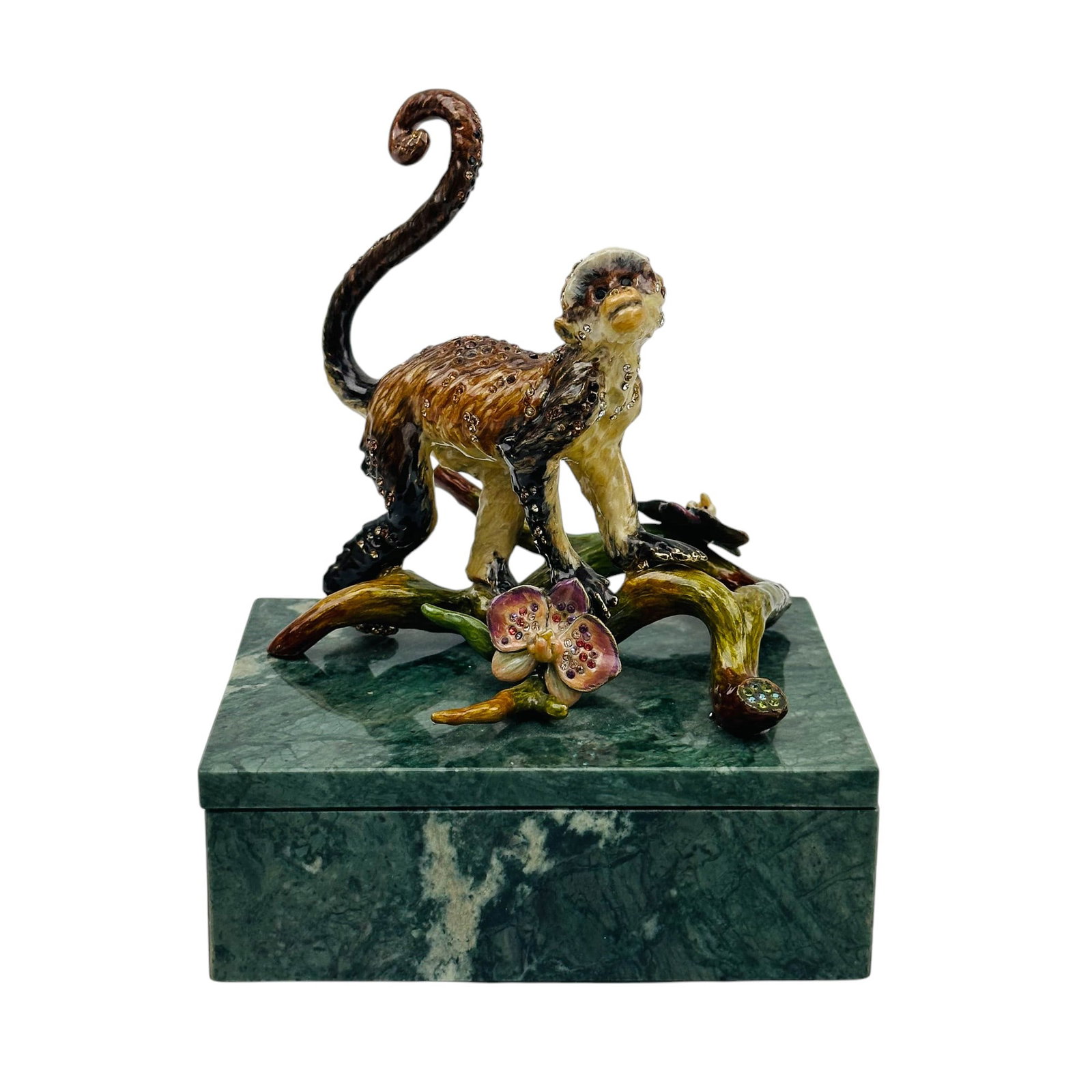 Jay Strongwater Enamel Crystal Monkey Lidded Box (1 of 4)