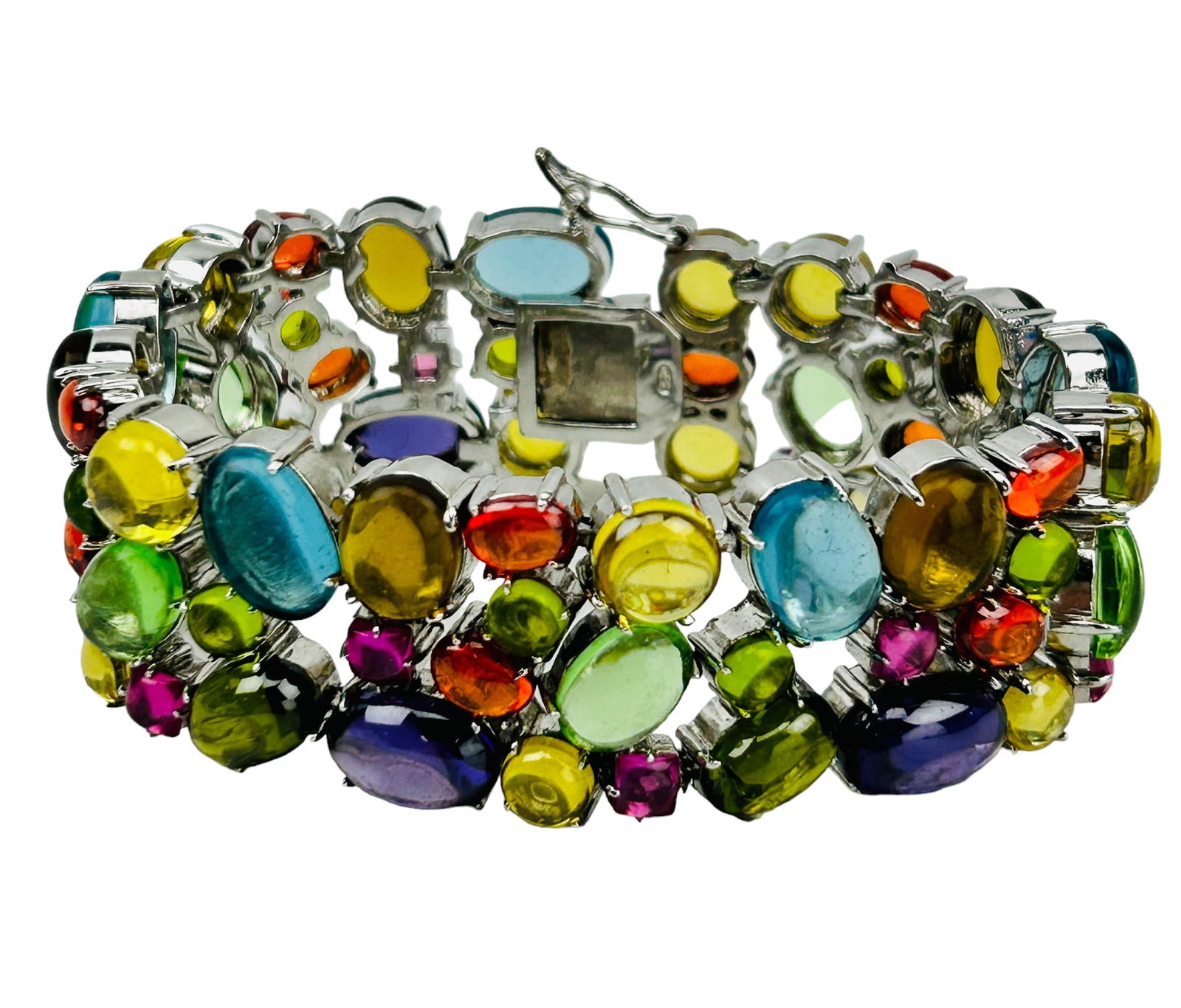 Sterling 925 & multi colored Glass Beaded Bracelet (1 of 4)