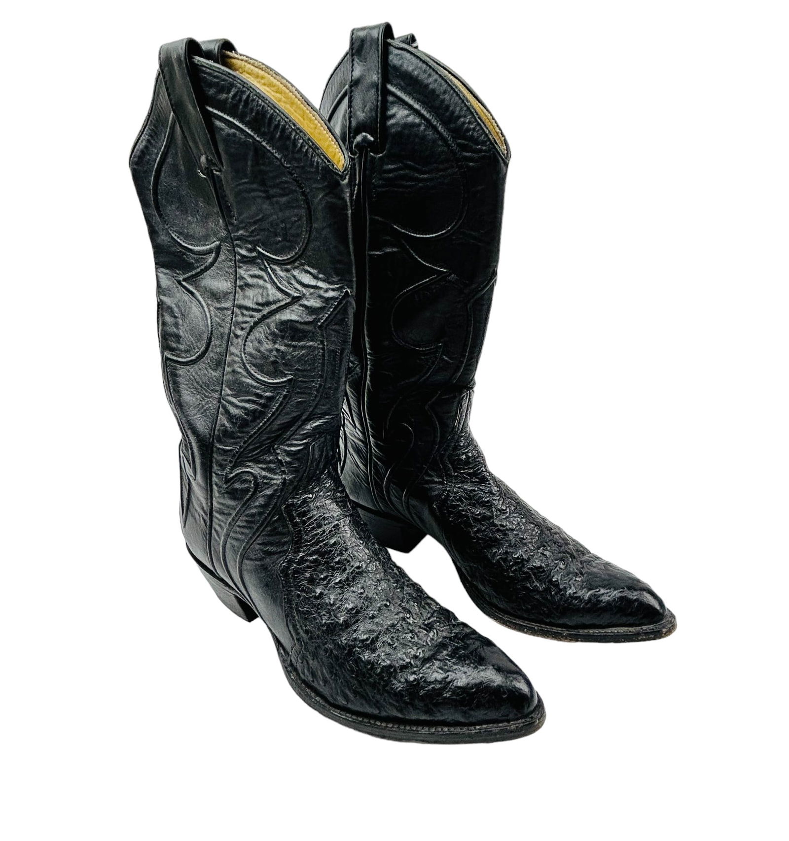 Larry Mahan Women's Black Leather Cowboy Boots SZ 8 (1 of 10)