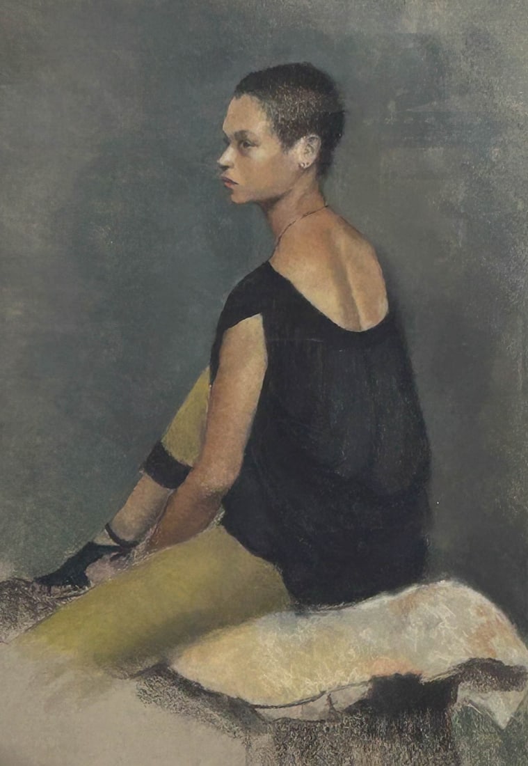 20th C Pastel Portrait African American Ballerina (1 of 3)