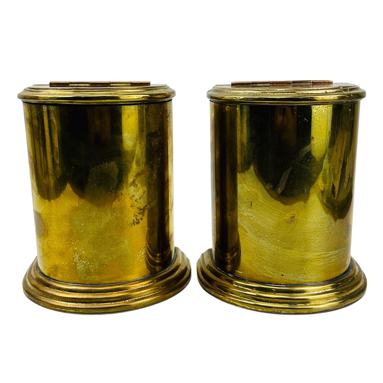 Salman Sarreid Spain Brass Hinged Demilune Box 2pc (1 of 4)