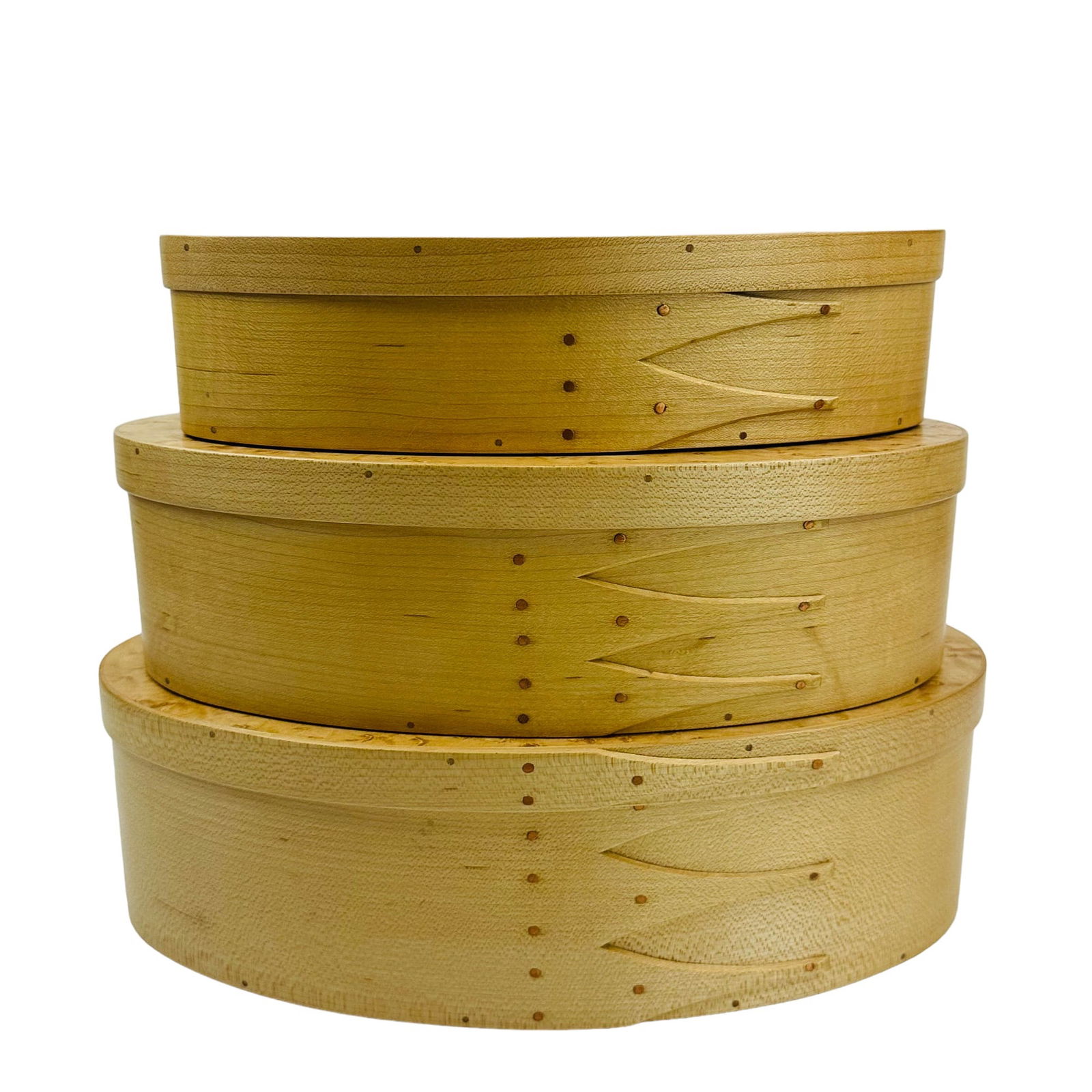 Bruce Pyle Birds Eye Maple Nesting Oval Boxes 3pc (1 of 4)