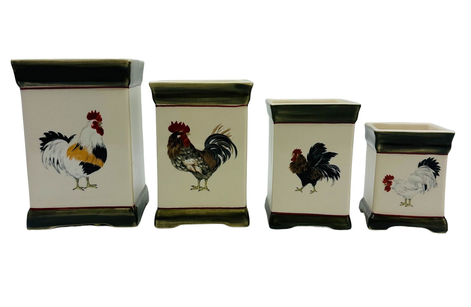 NIderviller Cour Normande Rooster Open Canister 4p (1 of 4)