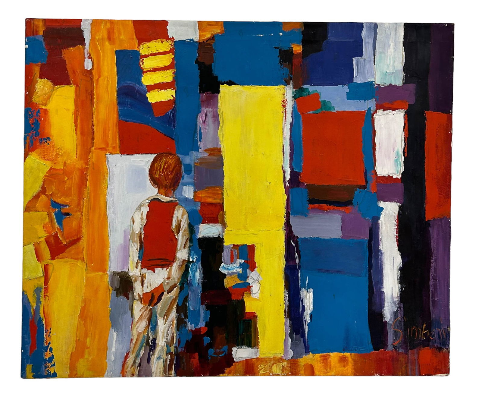 Colorful Impressionist Oil Painting SIGNED Simbari (1 of 5)