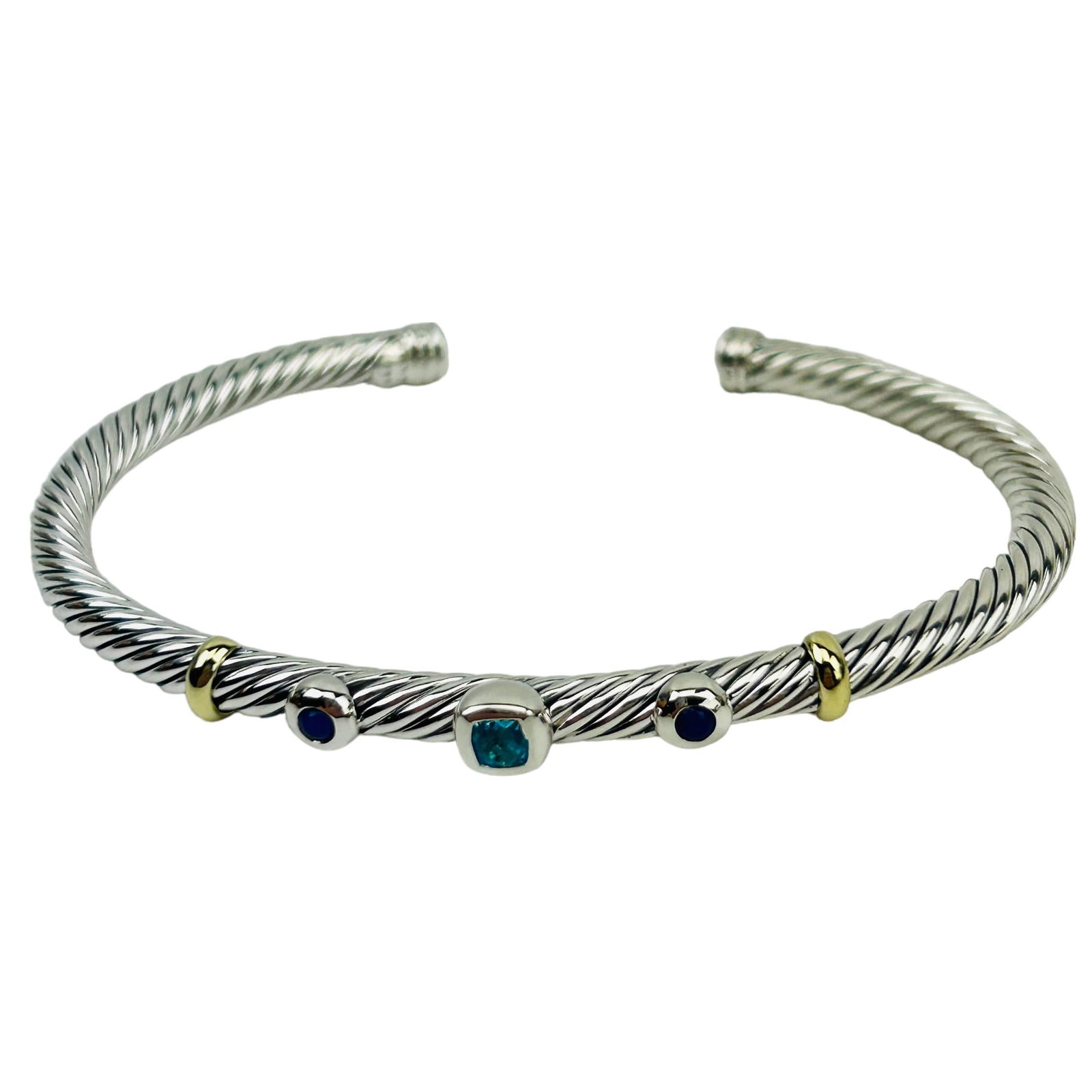 David Yurman Sterling 18K Gold & Topaz Bracelet (1 of 5)