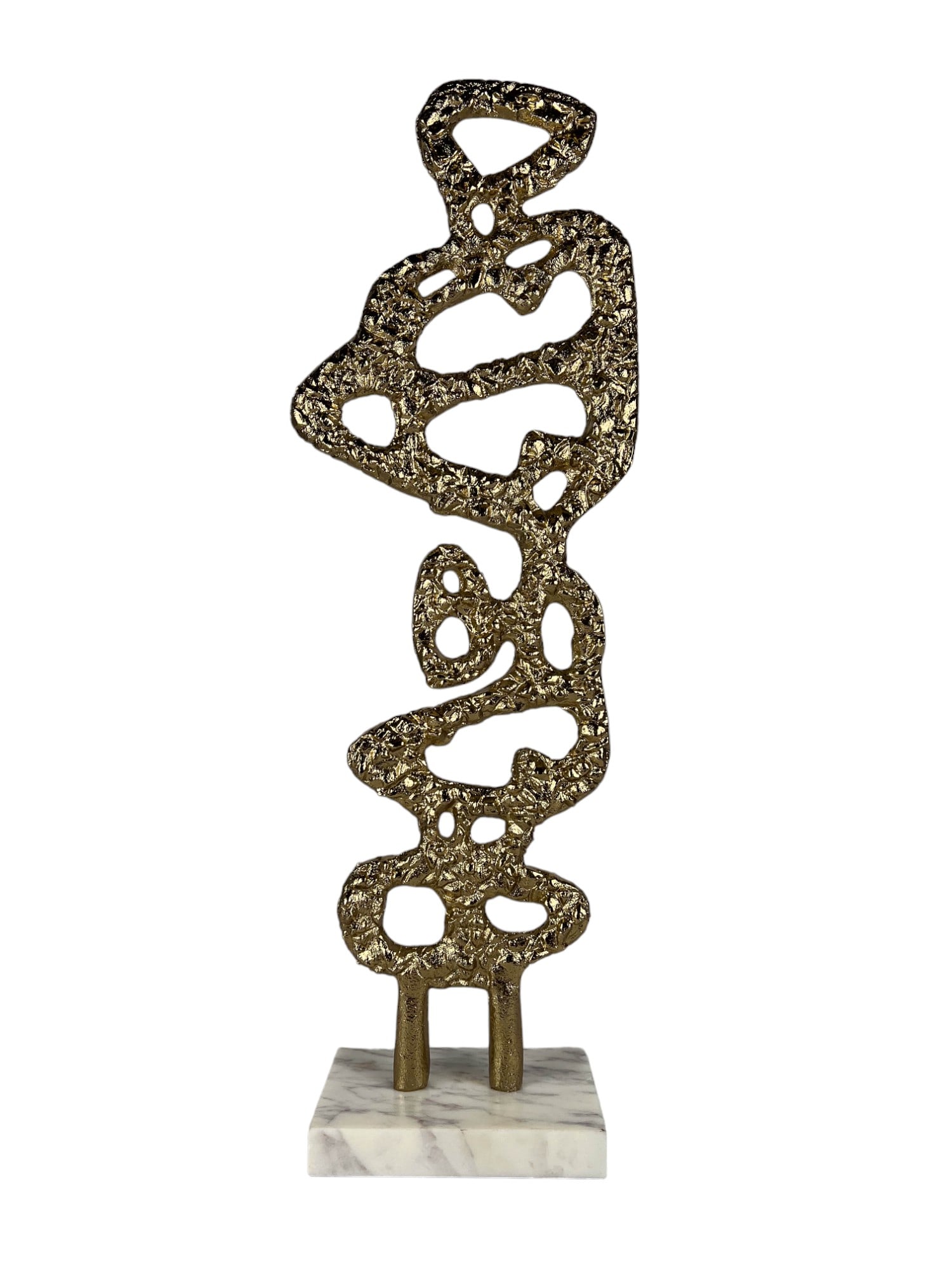 Modern Abstract Metal Art Sculpture on Marble Base (1 of 7)