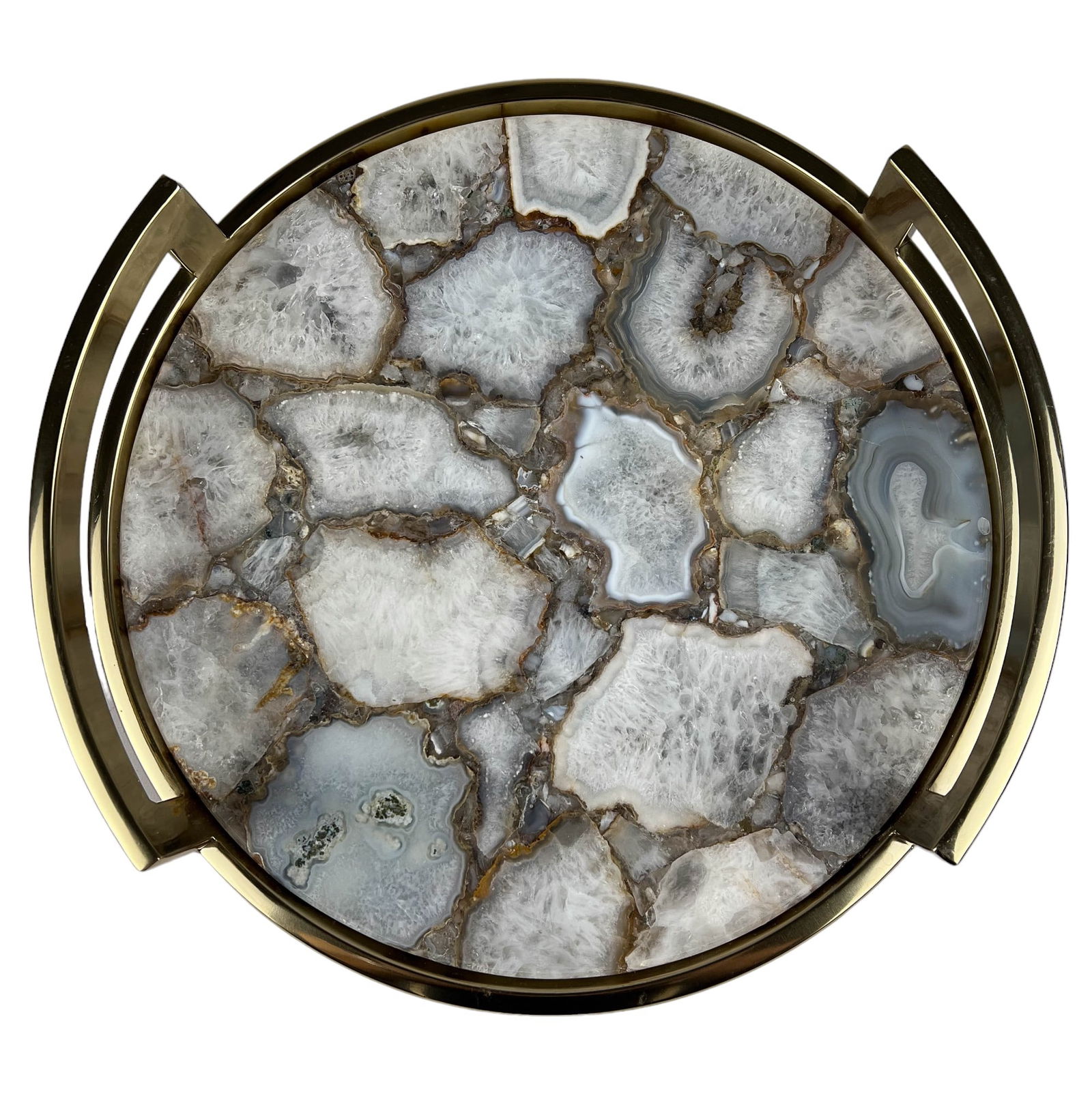 Natural Agate Geode and Metal Handled Vanity Tray (1 of 8)