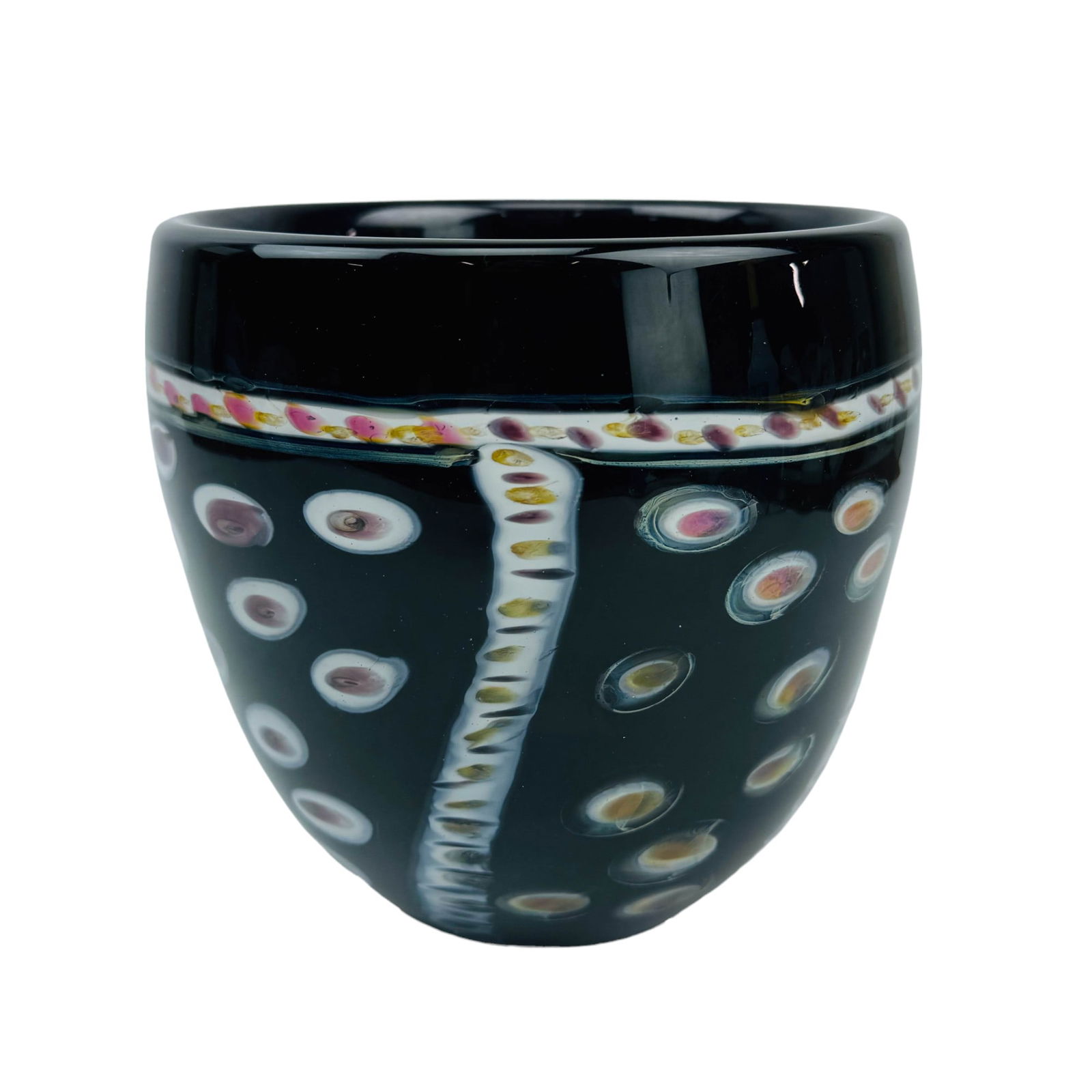 Murano Style Abstract Studio Art Glass Vase SIGNED (1 of 3)