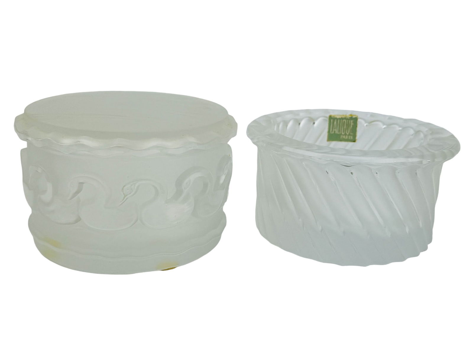 Lalique Crystal Canard Powder Box & Smyrne Ashtray (1 of 3)