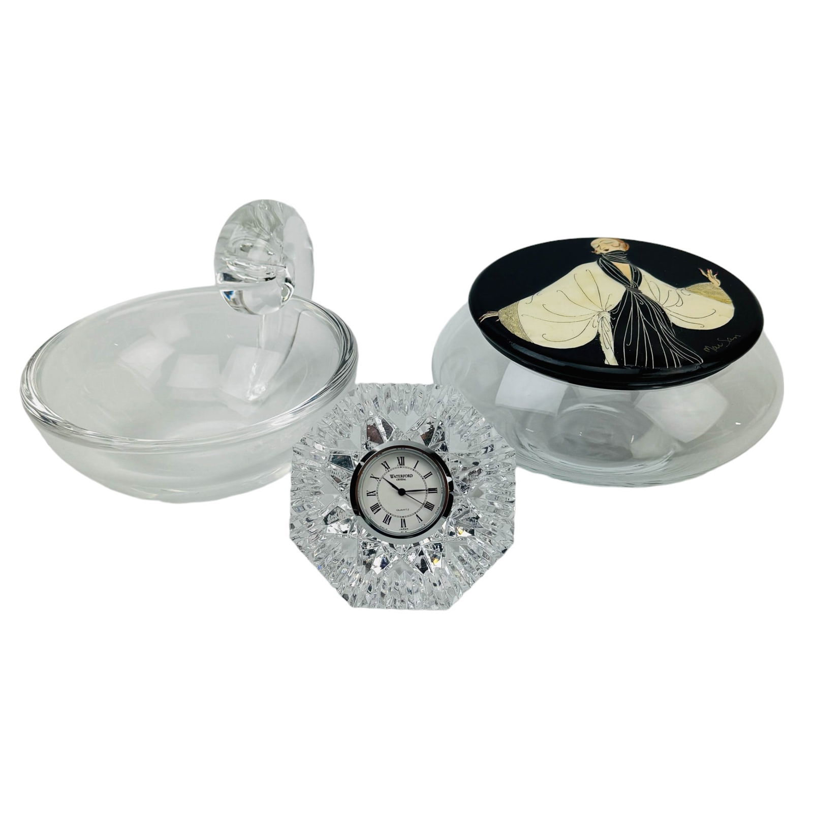 Steuben Bowl Waterford Clock Art Deco & Lidded Box (1 of 8)