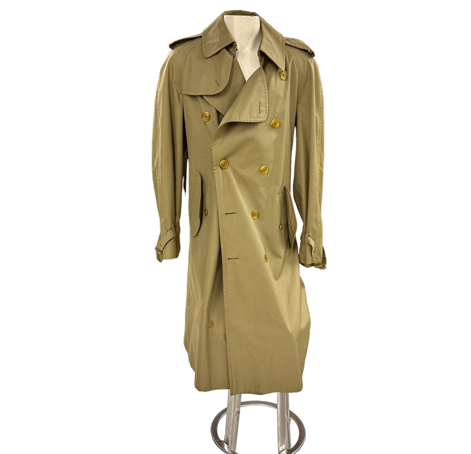 Burberry Long Sleeve Khaki Trench Coat Jacket (1 of 4)