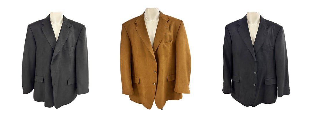 Norm Thompson Imported Fabric Black & Brown Jacket: Estate collection lot of a total of three (3) jacket coats by Norm Thompson. Measures ~ Shoulder to hem ~ 31" - 31 3/4". Armpit to armpit ~ 51". Sleeve ~ 24" - 25". Signed ~ marked on the tag Norm Tho