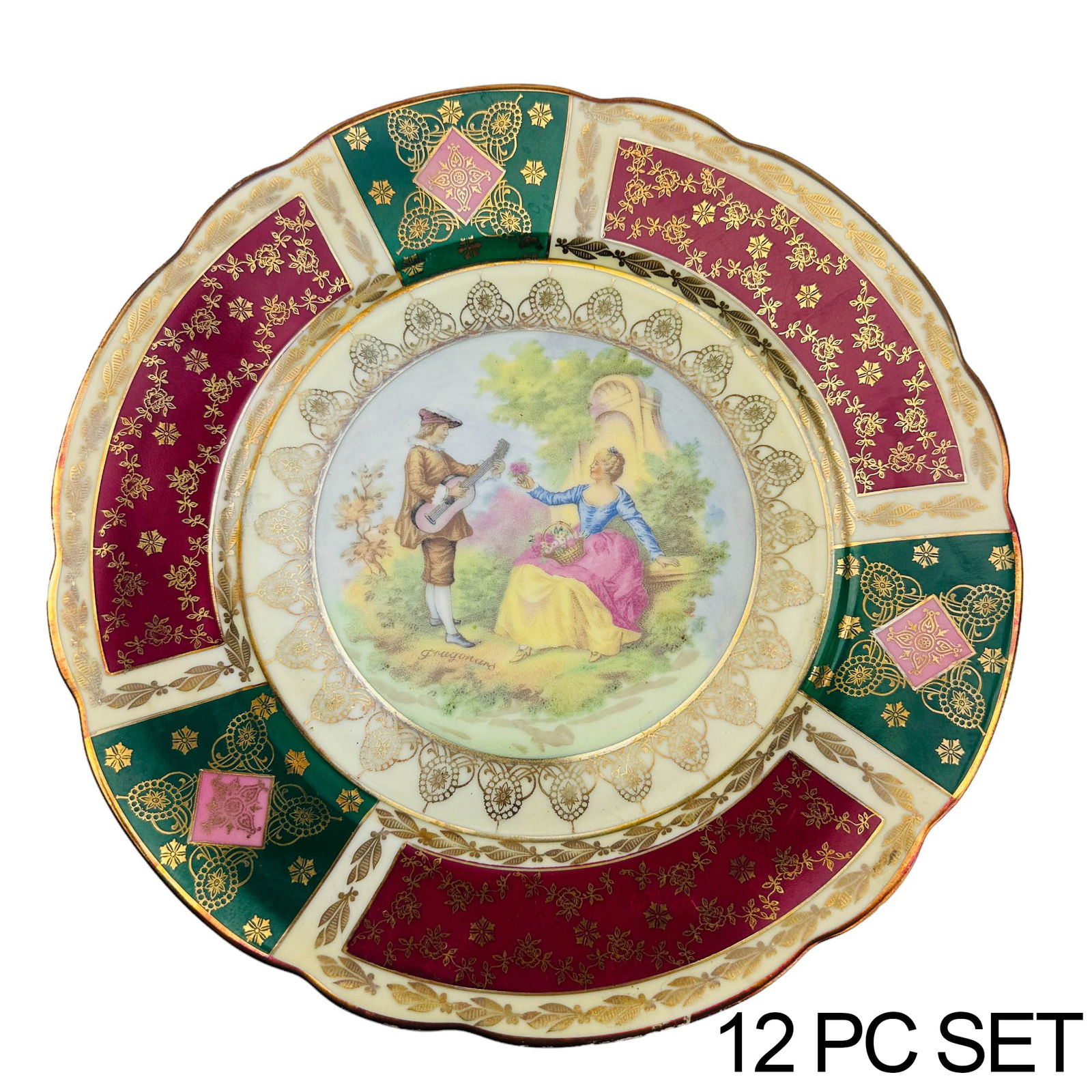 Bavaria Fragonard Courting Couple Plates 12pc LOT (1 of 4)